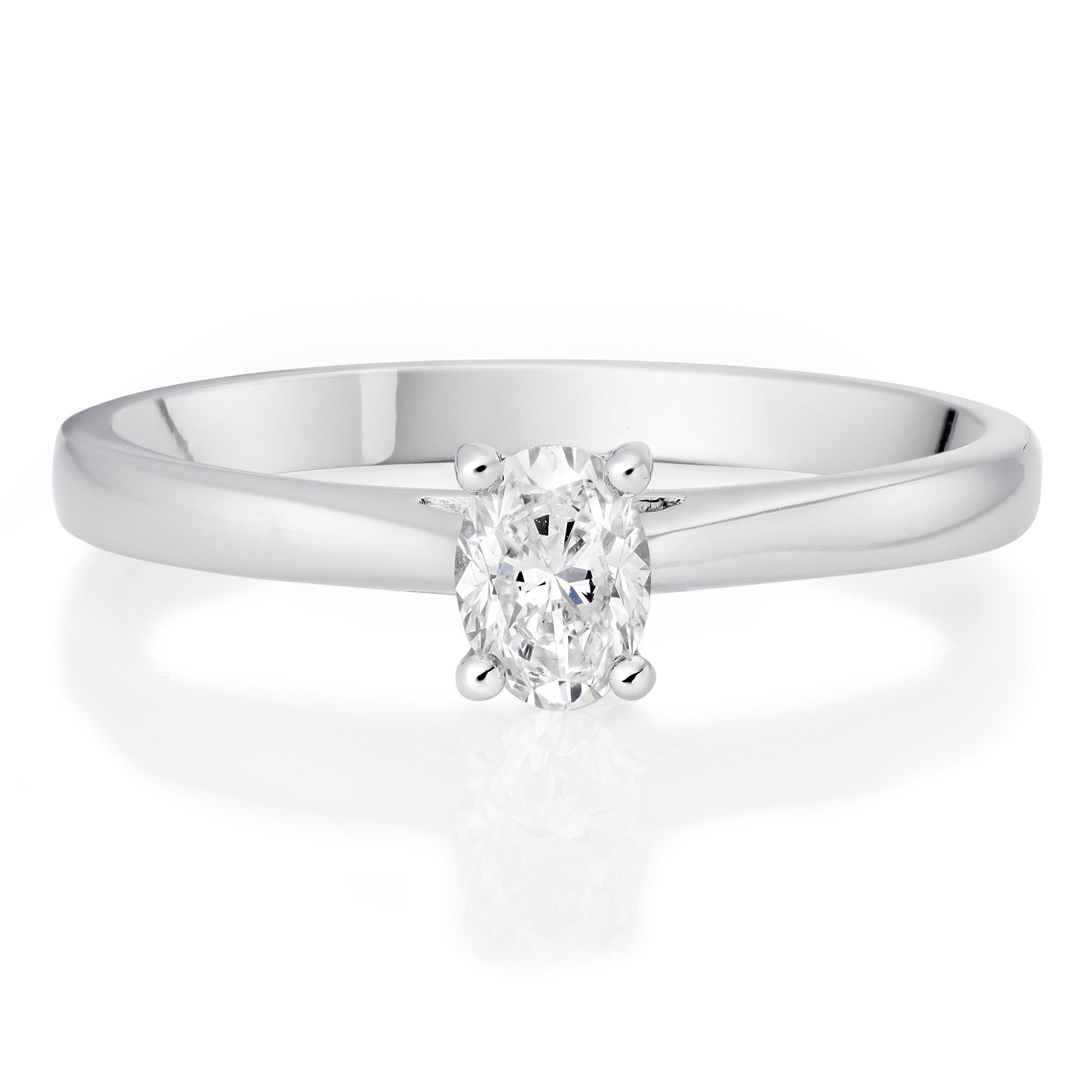 Solitaire Engagement Rings Platinum Diamond Oval Shaped Solitaire Engagement Ring