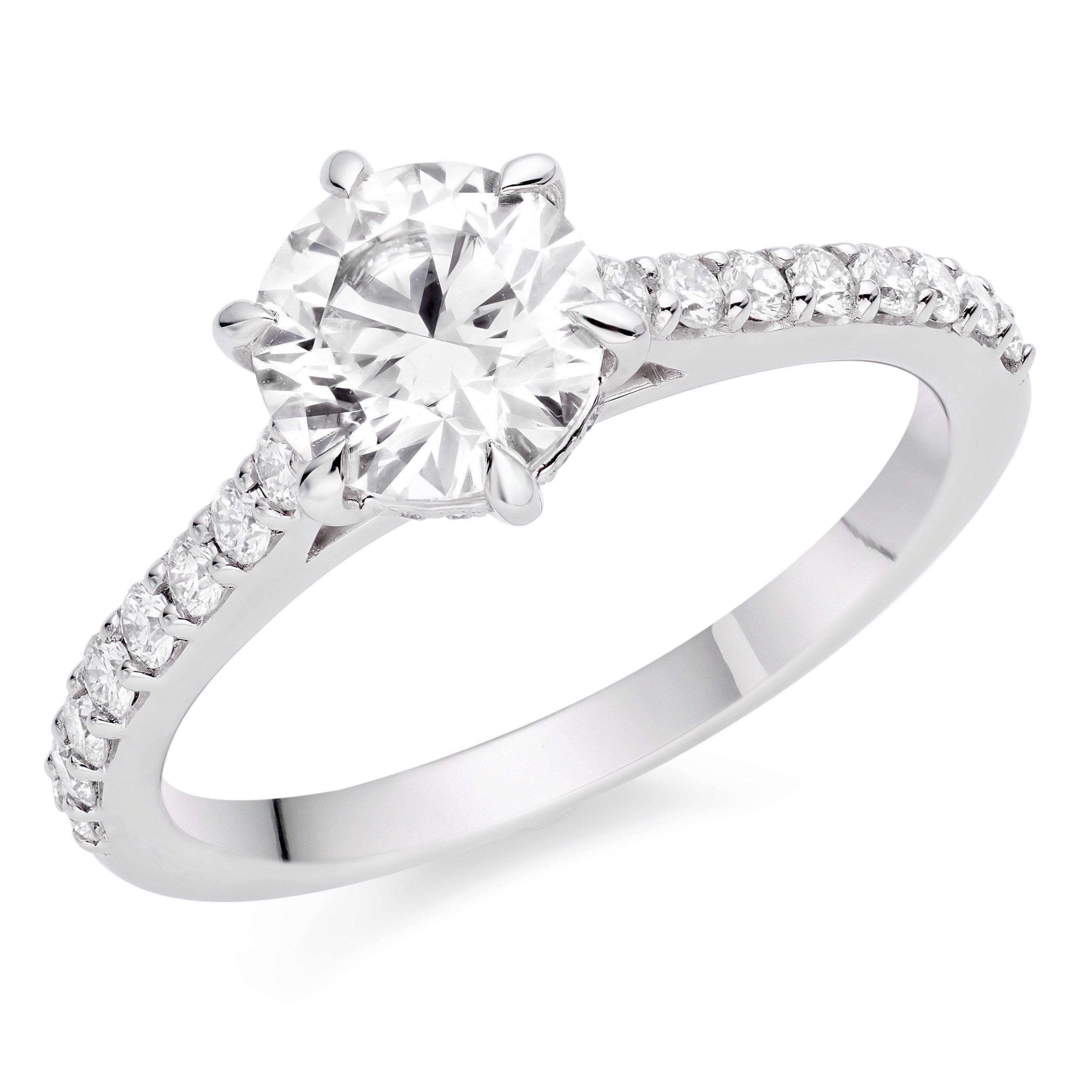 Once Platinum Diamond Solitaire Ring, Size: L