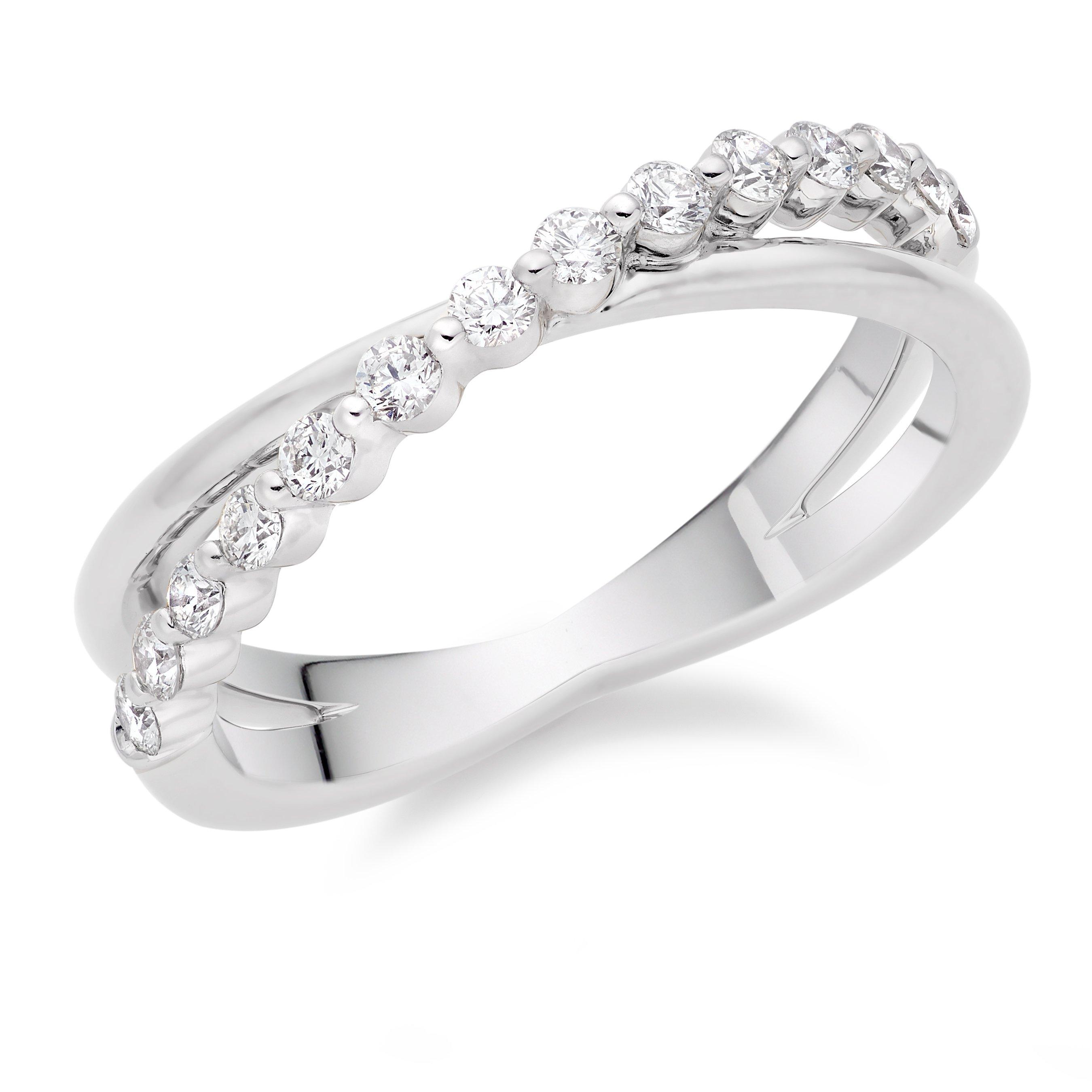 Starlit Platinum Diamond Half Eternity Ring | 0139722 | Beaverbrooks ...