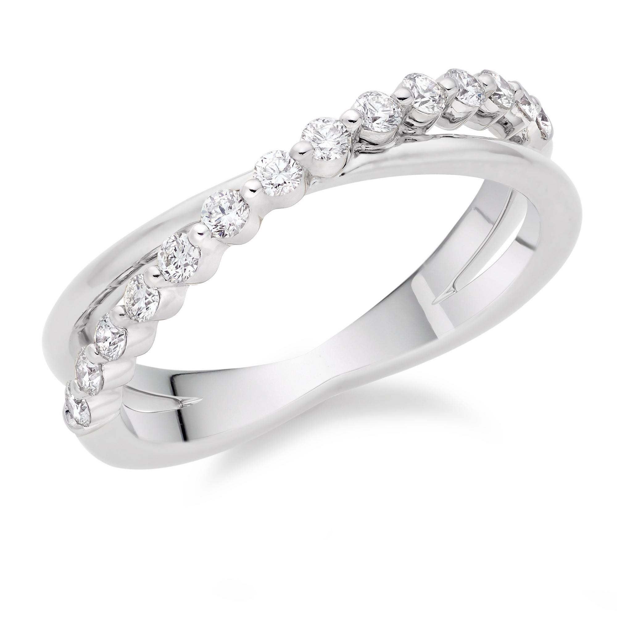 Starlit Platinum Diamond Half Eternity Ring