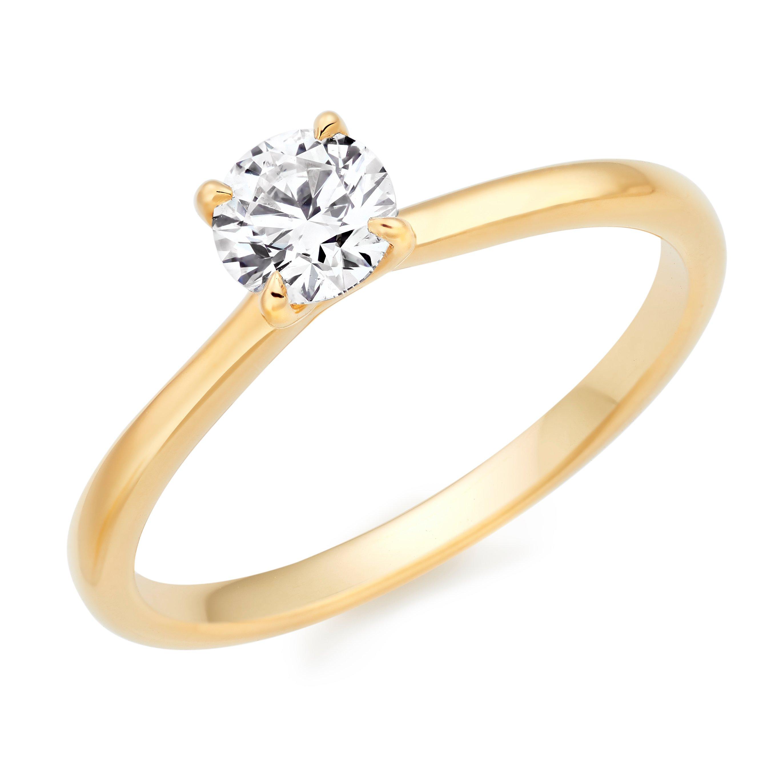 Hearts On Fire Women's 18ct Yellow Gold Diamond Solitaire Ring, Size: M