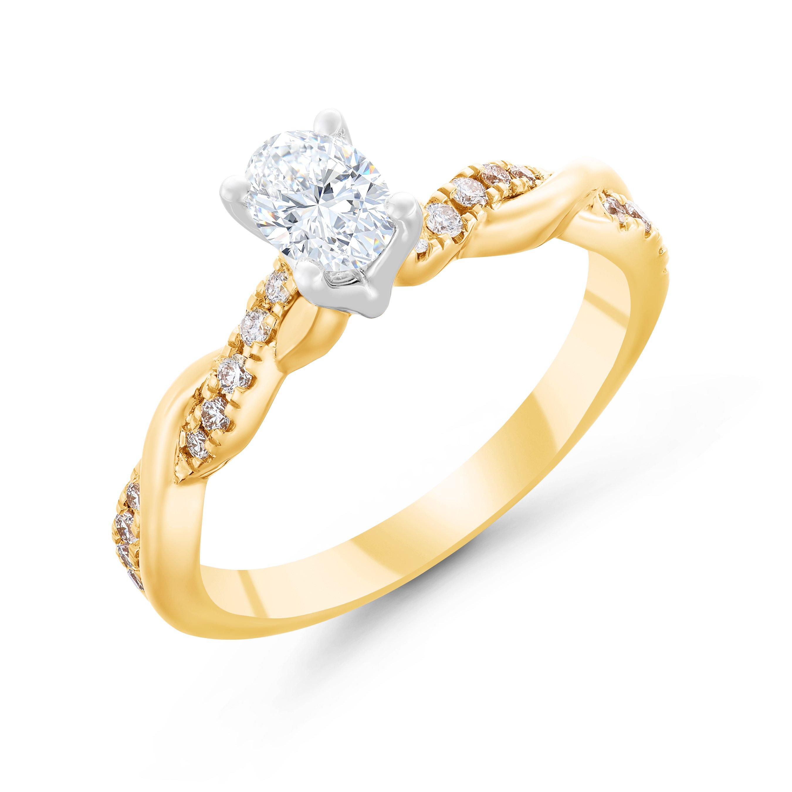 Royal Asscher 18ct Yellow Gold Oval Shaped Diamond Ring