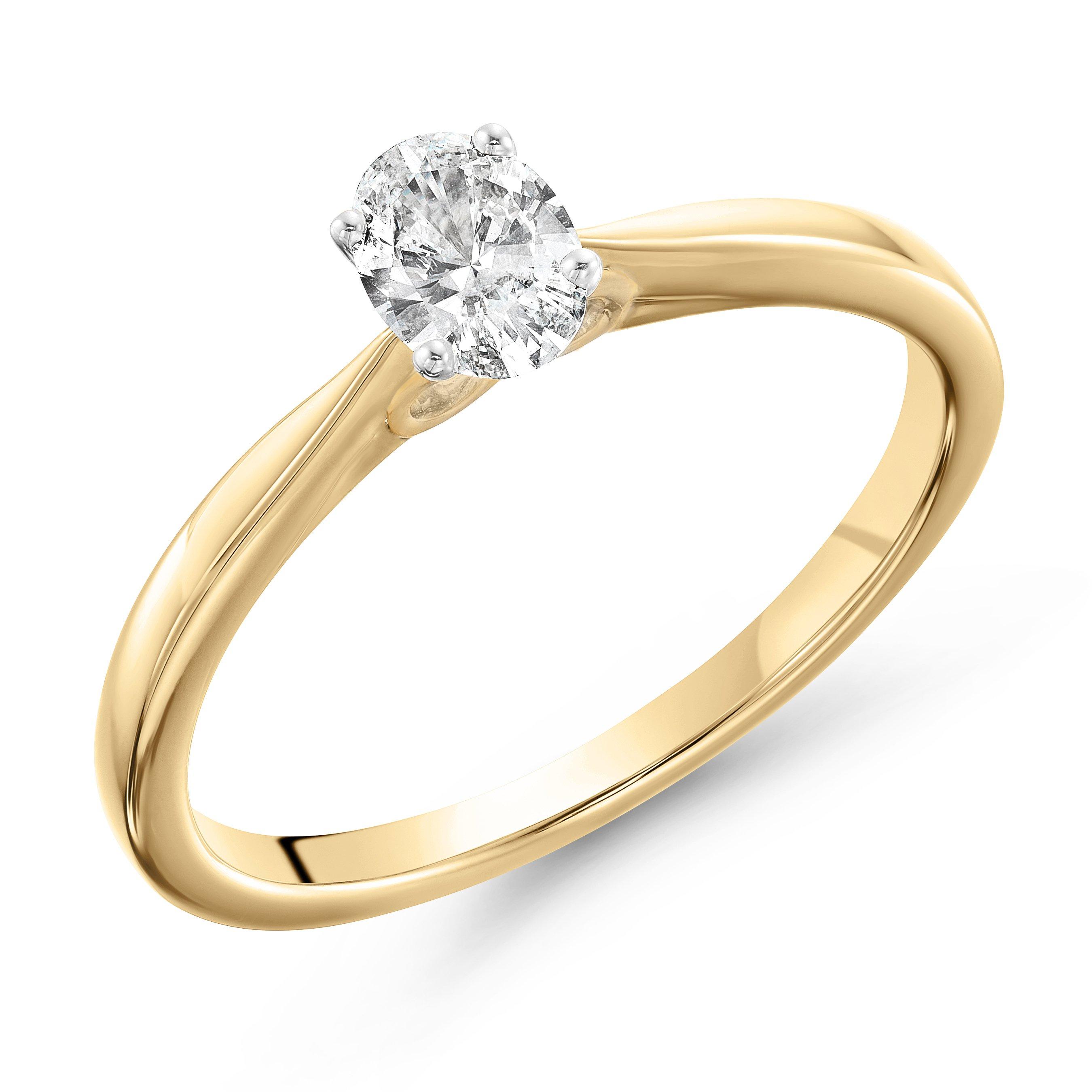 Beyond Brilliance 18ct Yellow Gold Oval Shaped Diamond Solitaire Ring