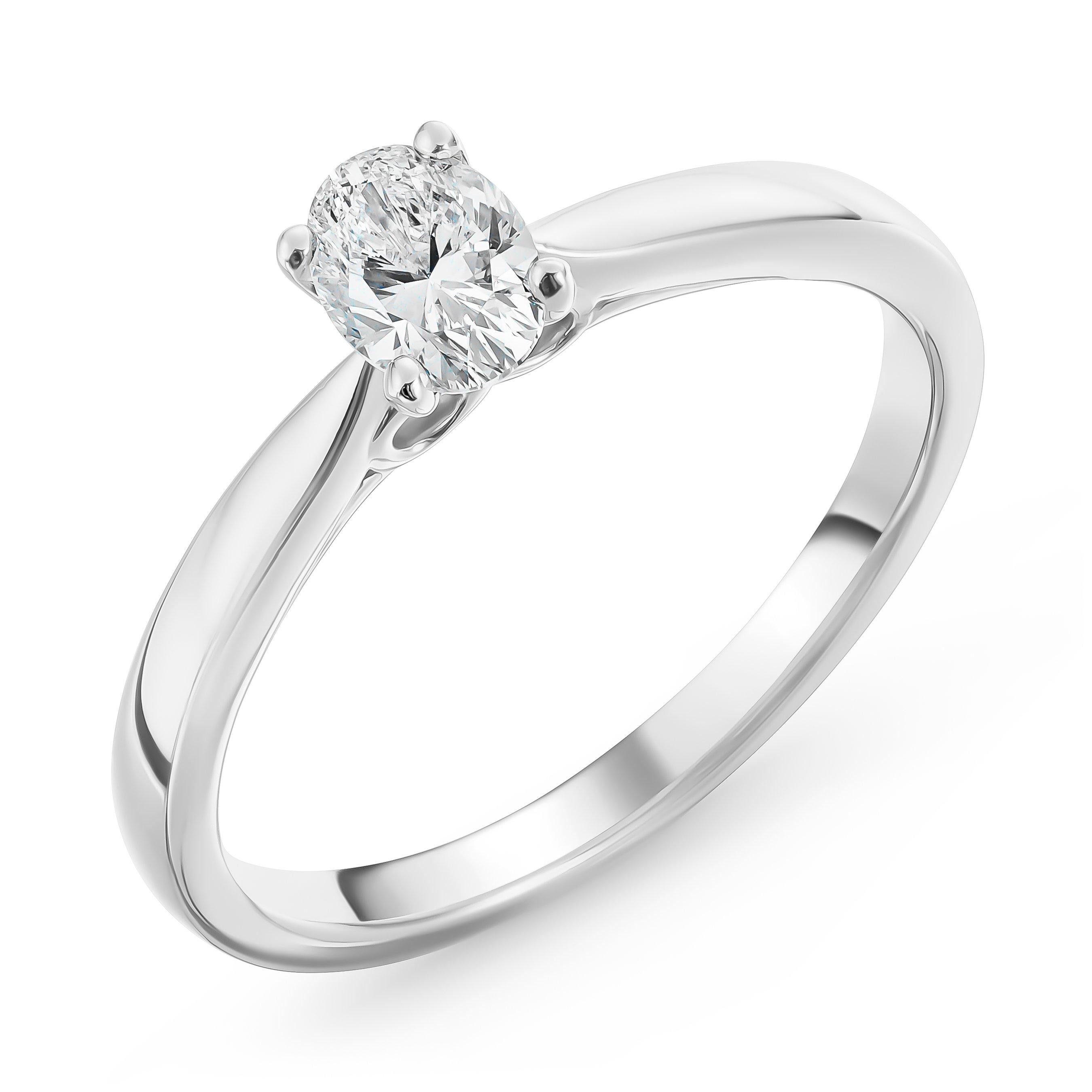 Beaverbrooks Beyond Brilliance 18ct White Gold Oval Shaped Diamond Solitaire Ring