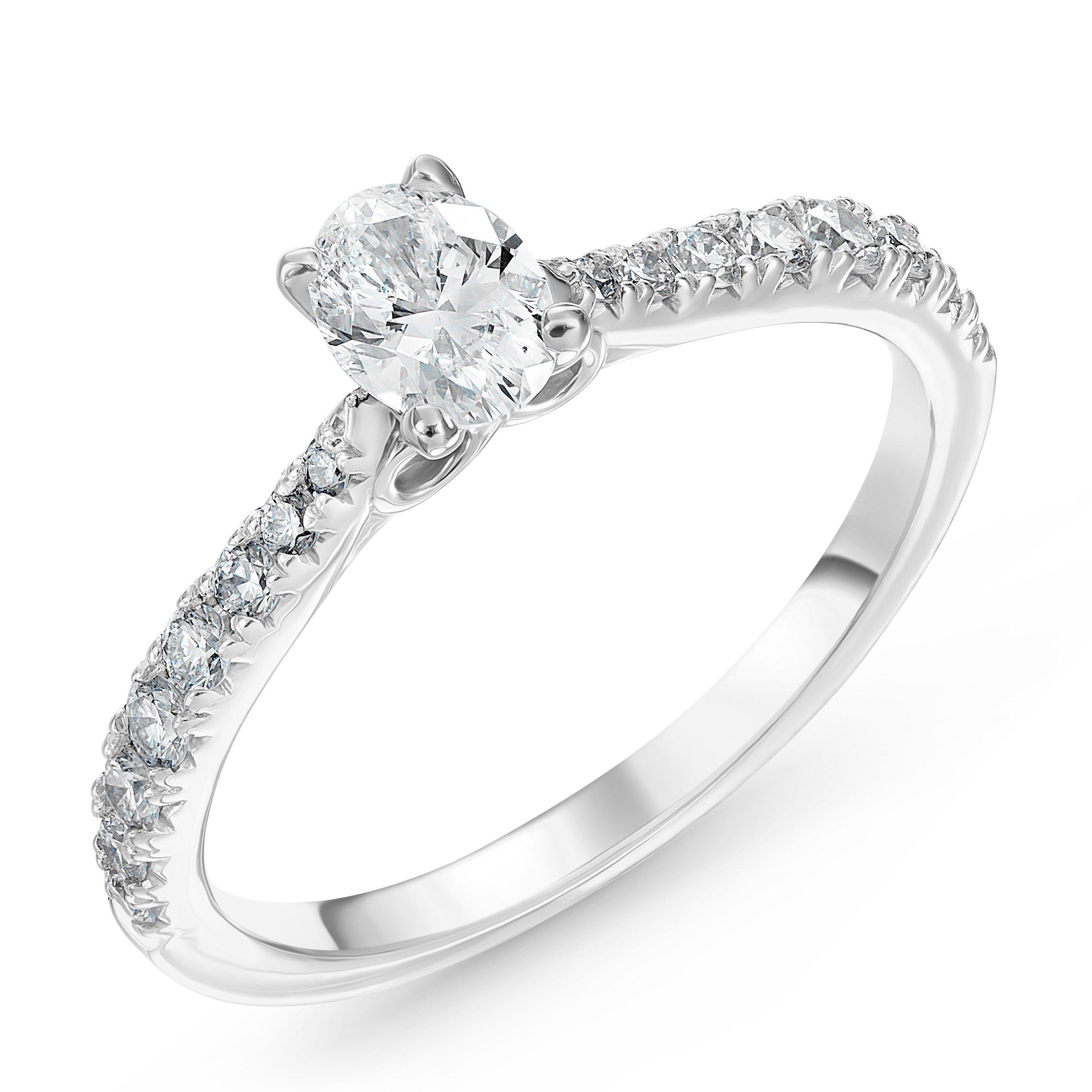 Beyond Brilliance 18ct White Gold Oval Shaped Diamond Solitaire Ring