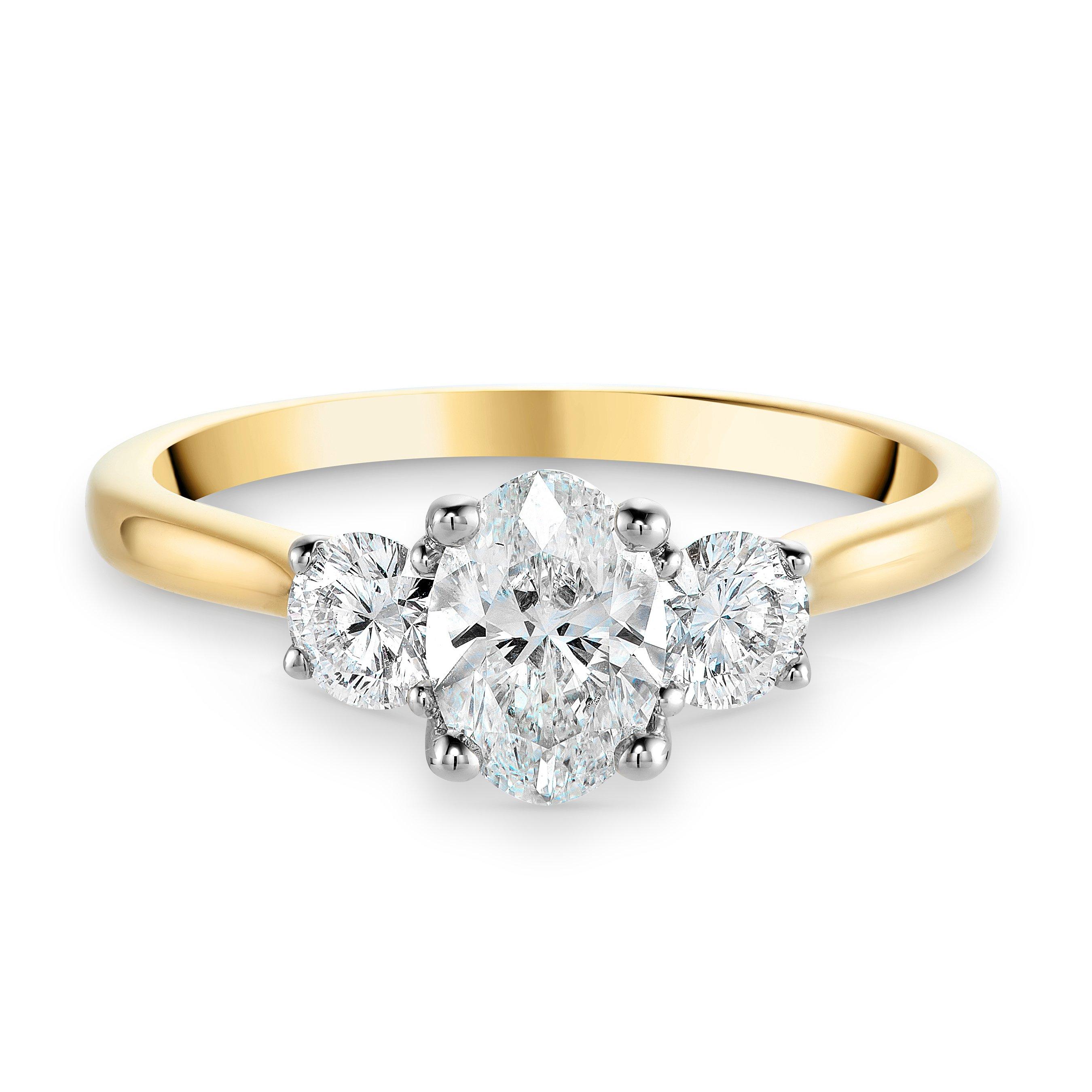 Beyond Brilliance 18ct Yellow Gold Oval Shaped Diamond Three Stone Ring