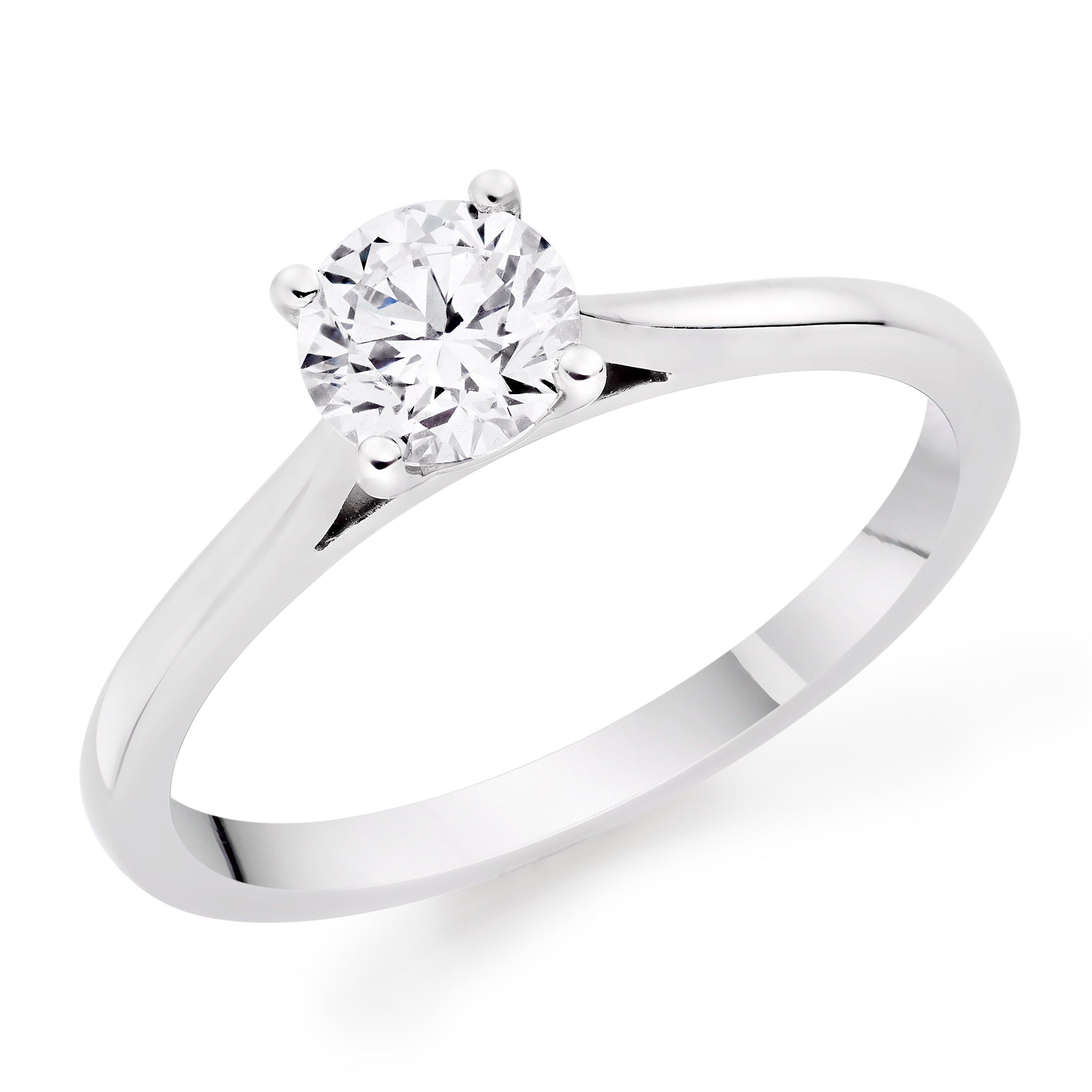 Once Platinum Diamond Solitaire Ring