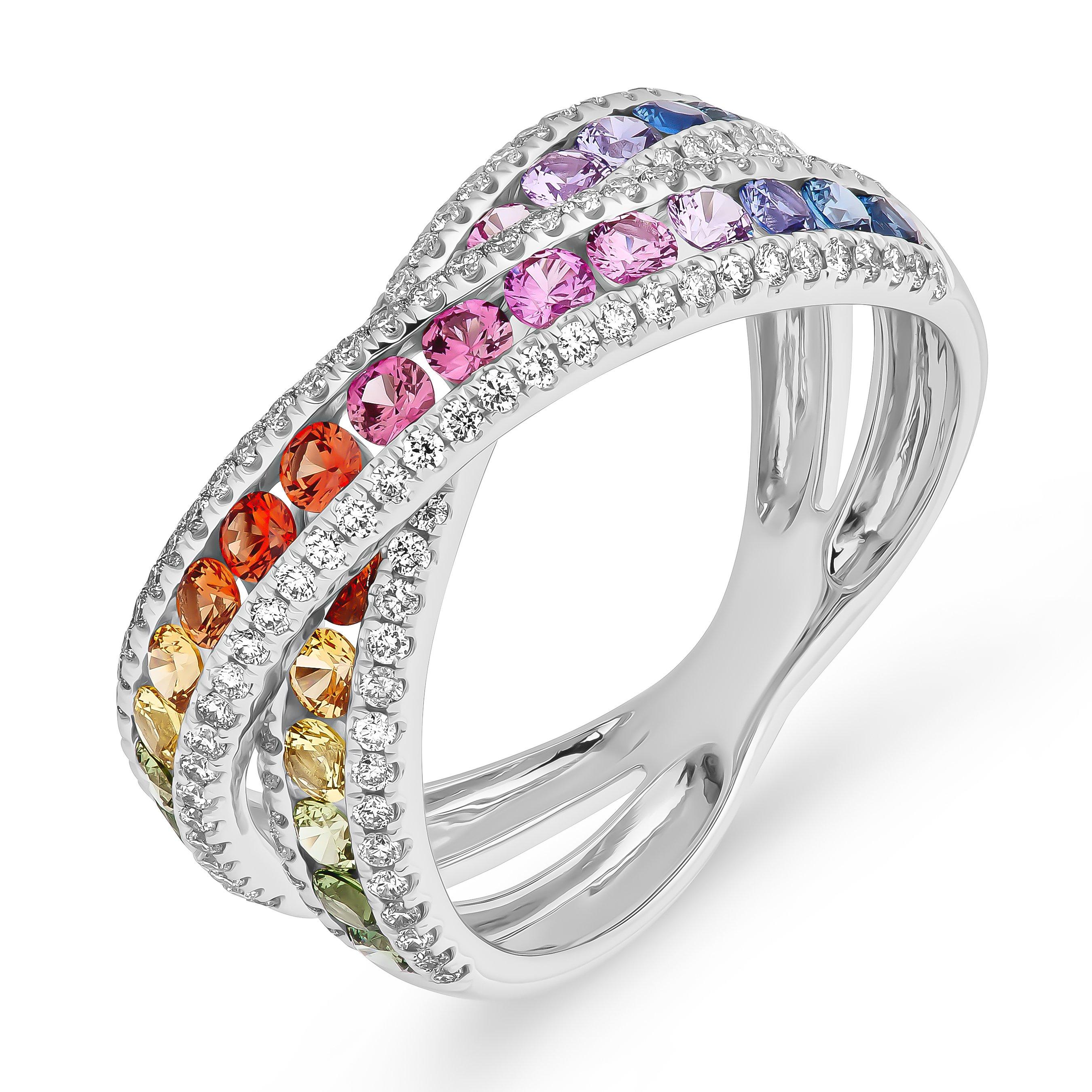 Platinum Diamond Sapphire Ring