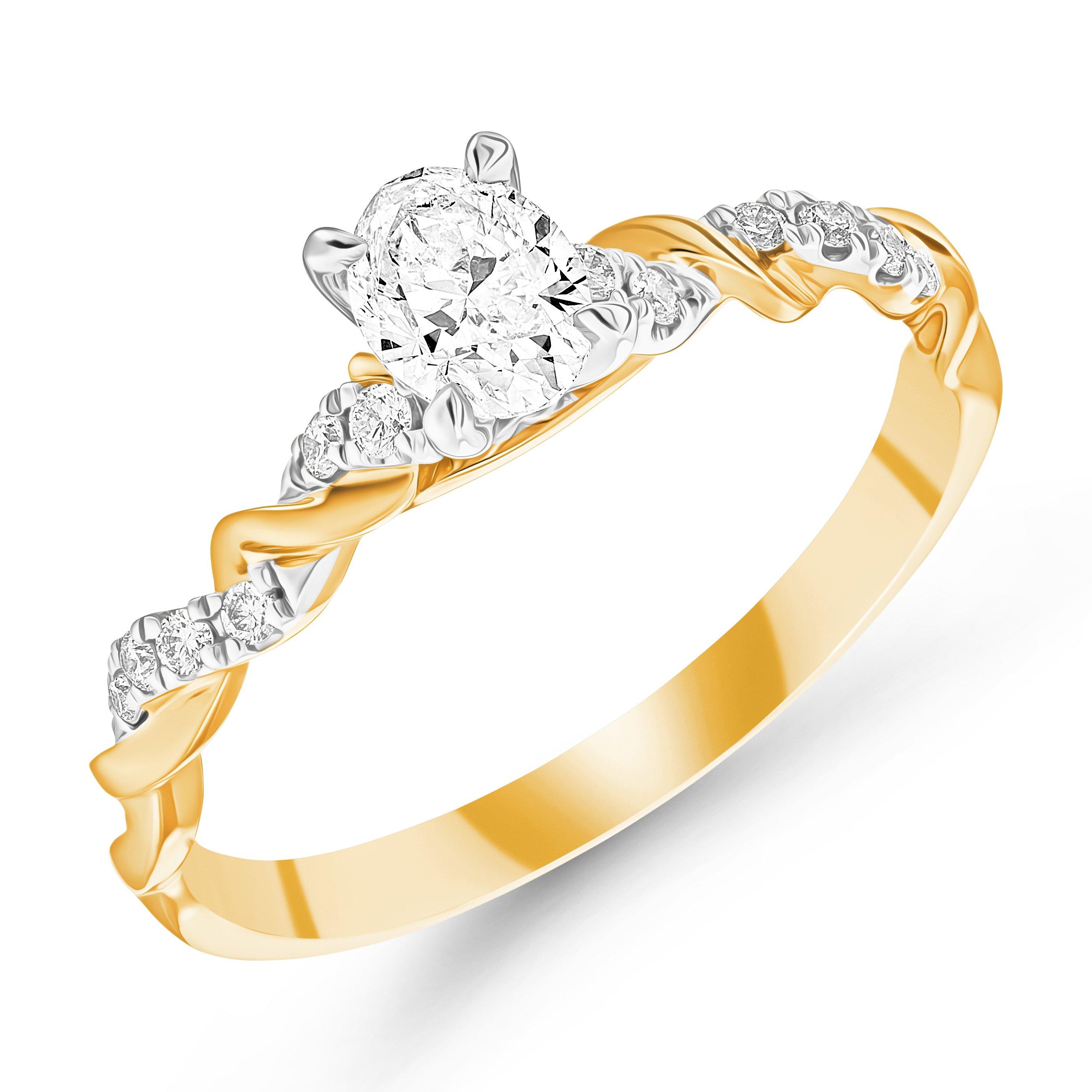 Entwine 18ct Yellow Gold Diamond Oval Shaped Engagement Ring