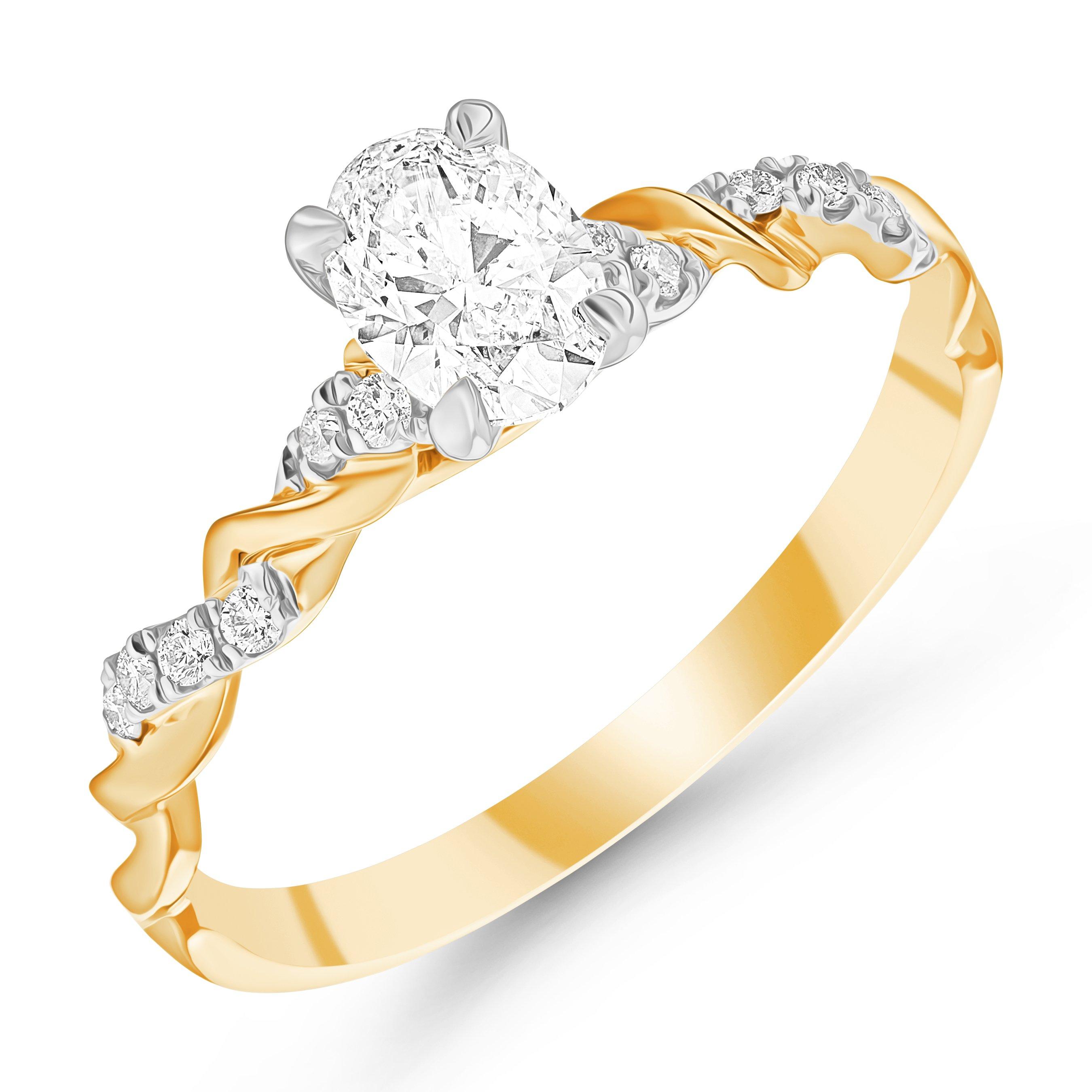 Beaverbrooks Entwine 18ct Yellow Gold Diamond Oval Shaped Engagement Ring