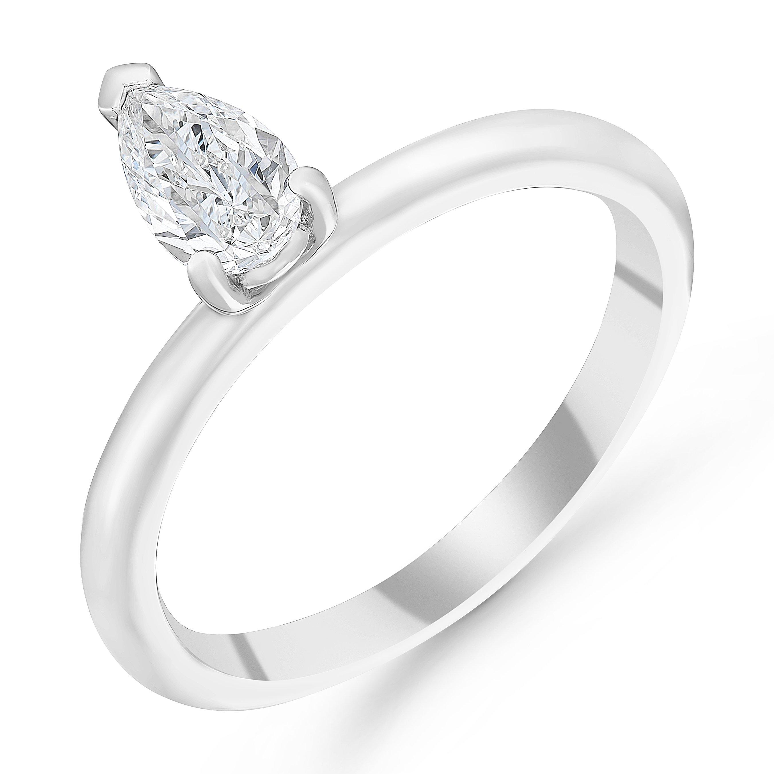 Beaverbrooks Platinum Pear Shaped Diamond Solitaire Engagement Ring