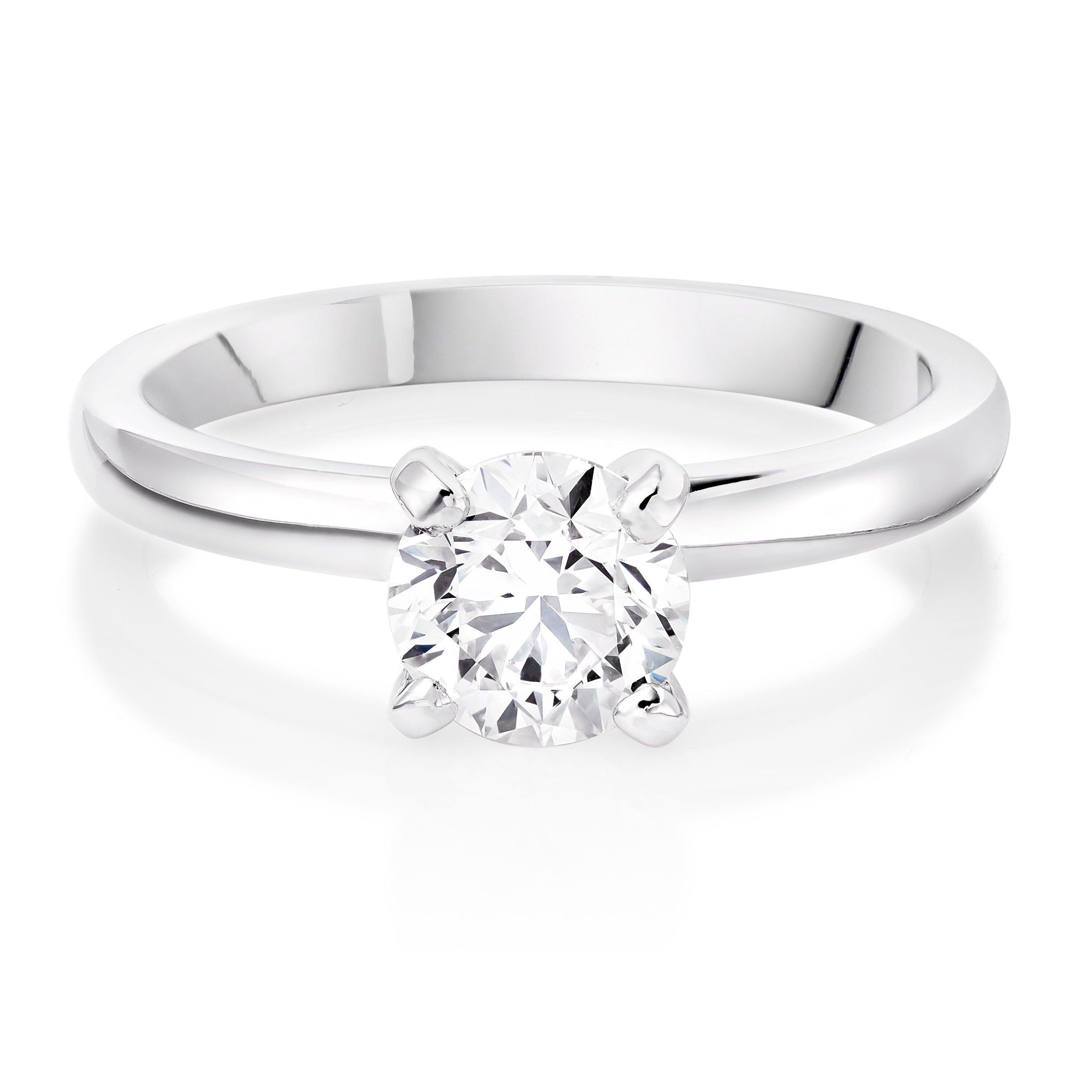 Beaverbrooks Once Platinum Diamond Hidden Halo Solitaire Engagement Ring