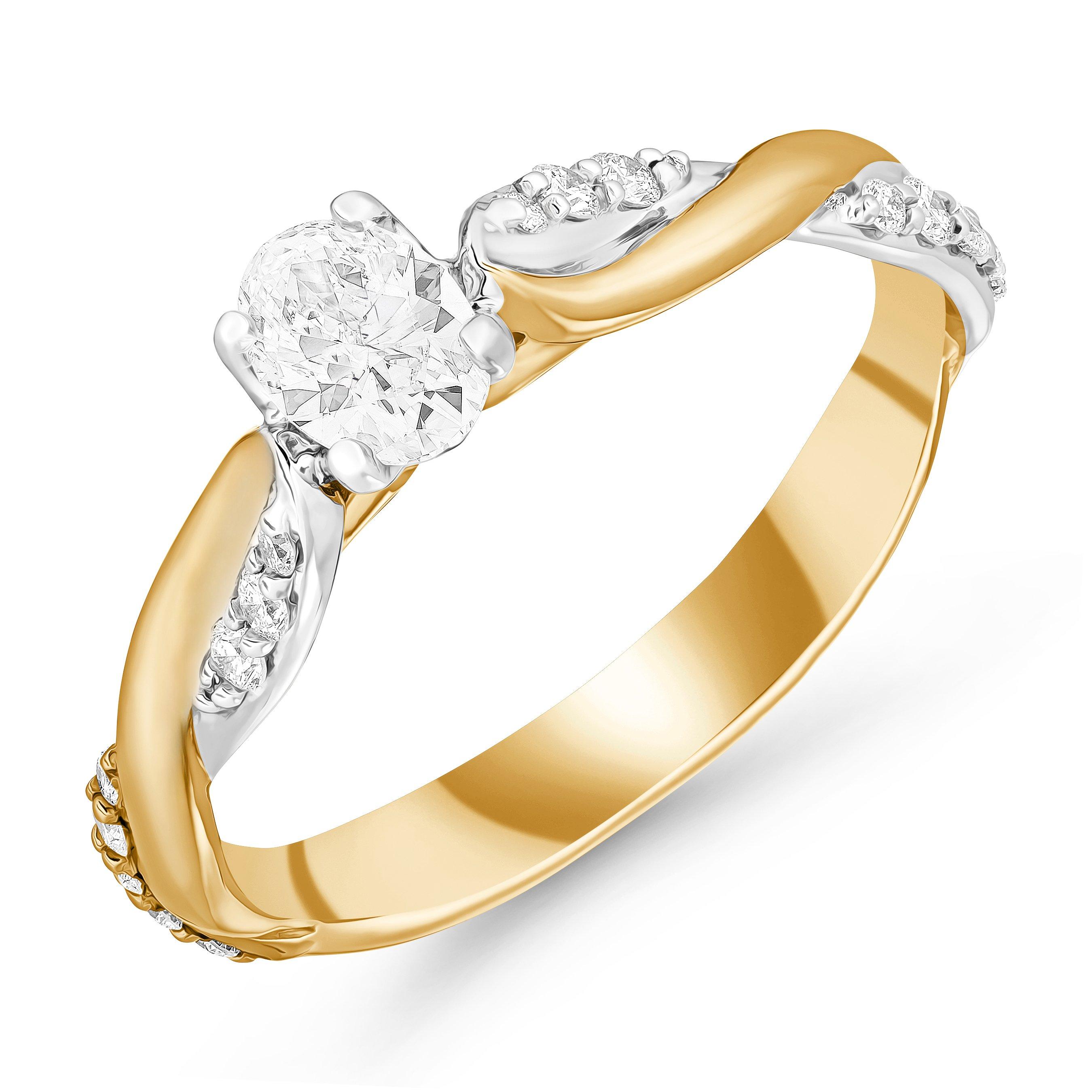 Maple Leaf Diamonds Eternal Flames 18ct Yellow Gold Oval Shaped Diamond Solitaire Engagement Ring