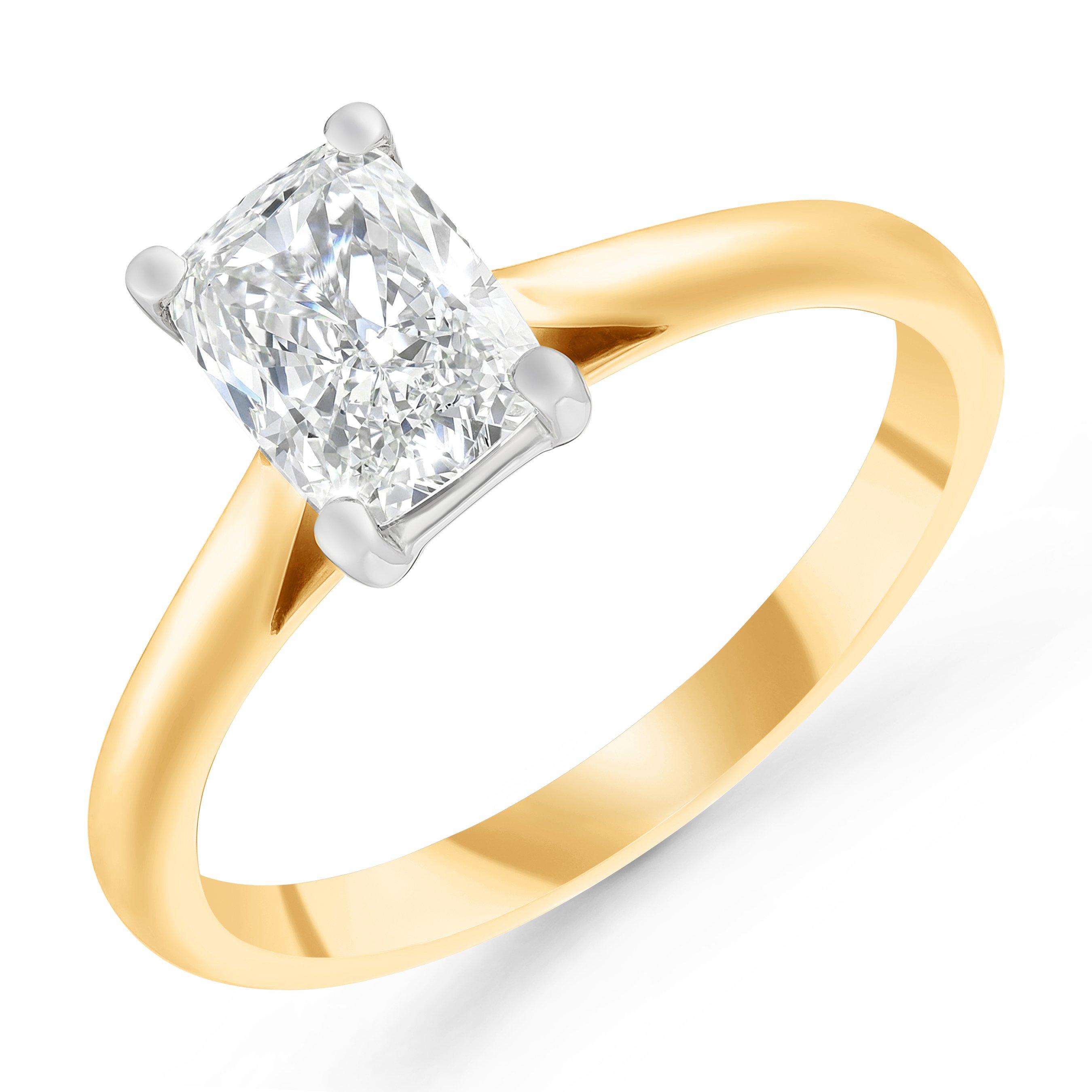 Beaverbrooks Once 18ct Yellow Gold Cushion Cut Diamond Solitaire Engagement Ring