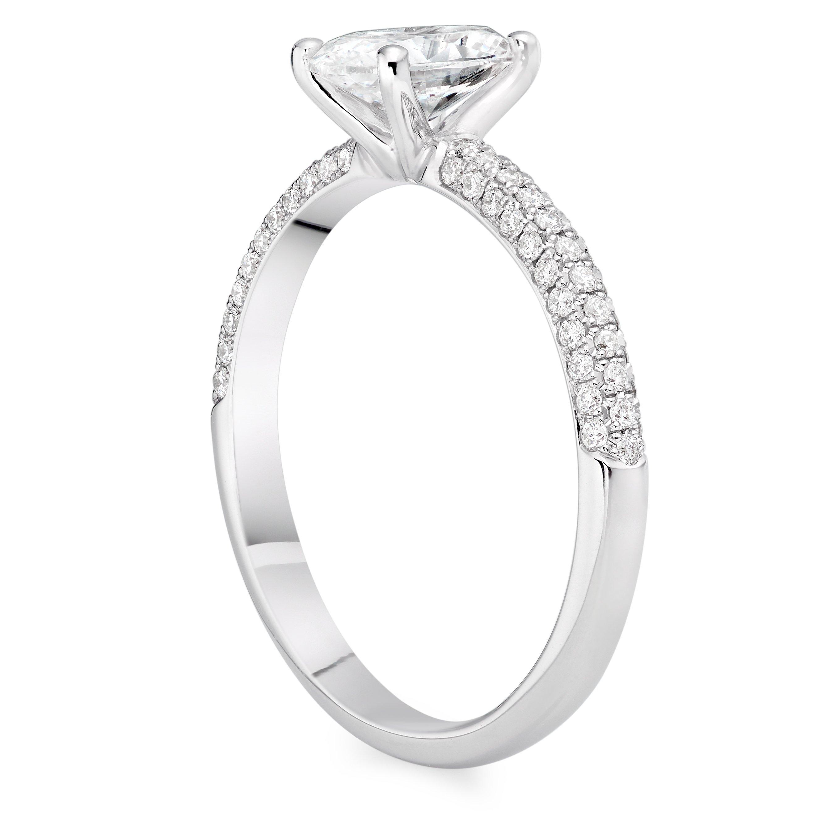 Beaverbrooks Once Platinum Oval Shaped Diamond Solitaire Engagement ...