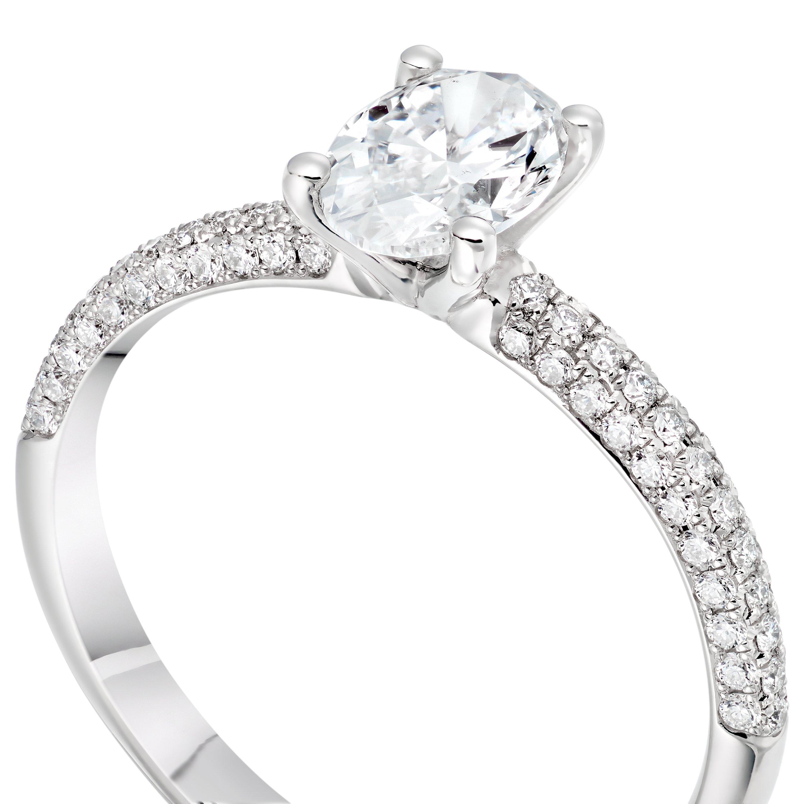 Beaverbrooks Once Platinum Oval Shaped Diamond Solitaire Engagement ...