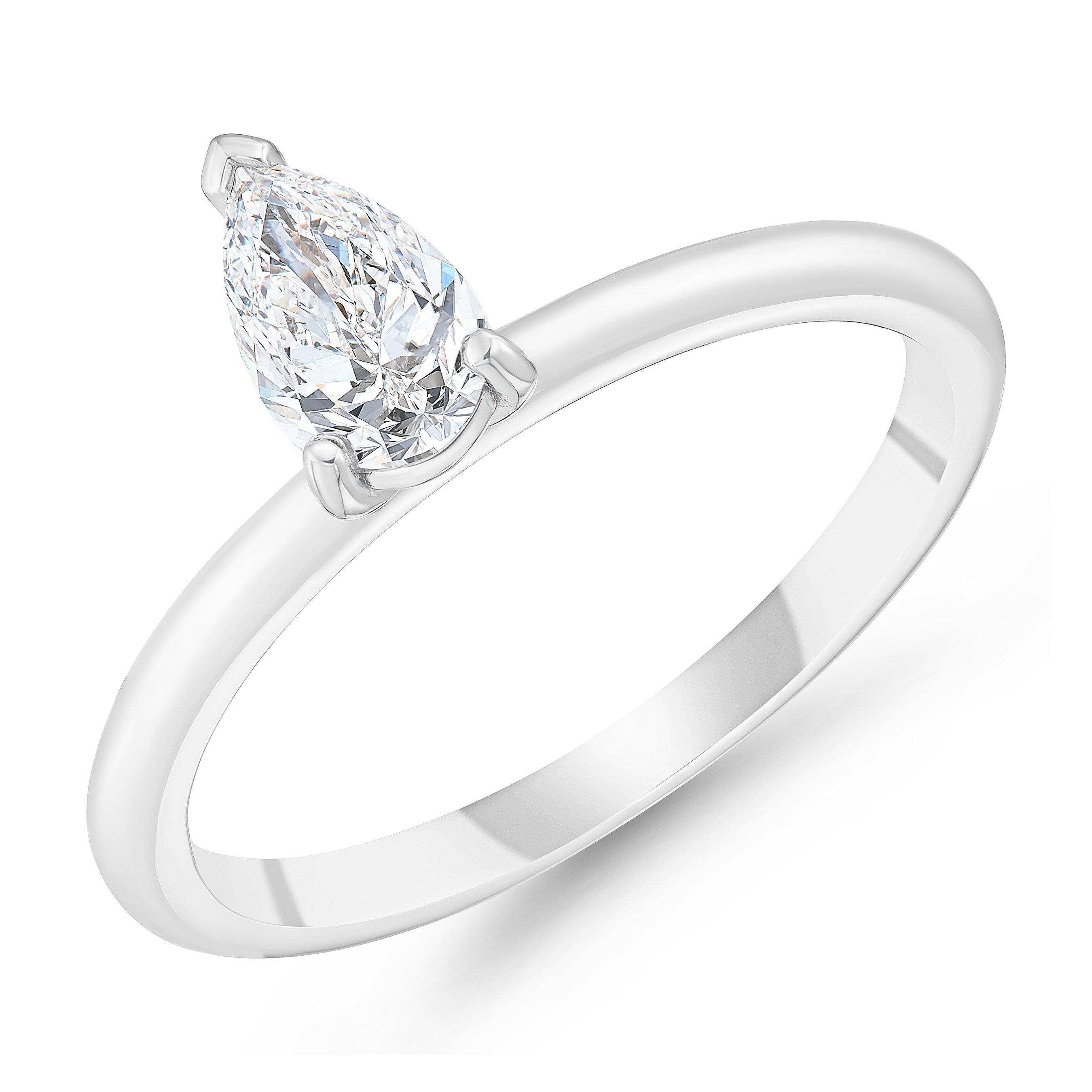 Beaverbrooks Platinum Pear Shaped Diamond Solitaire Engagement Ring