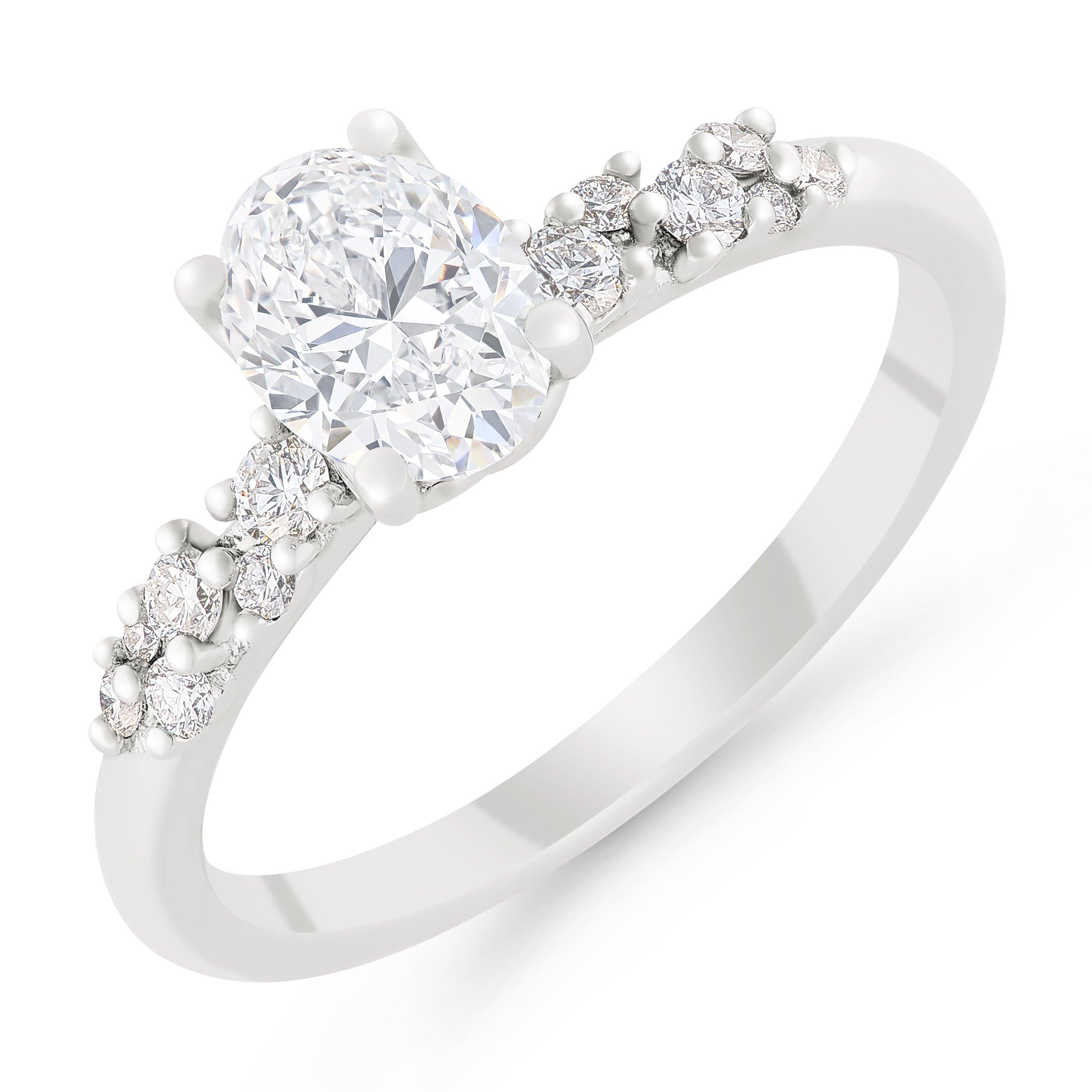 Beaverbrooks True Platinum Diamond Oval Shaped Solitaire Engagement Ring