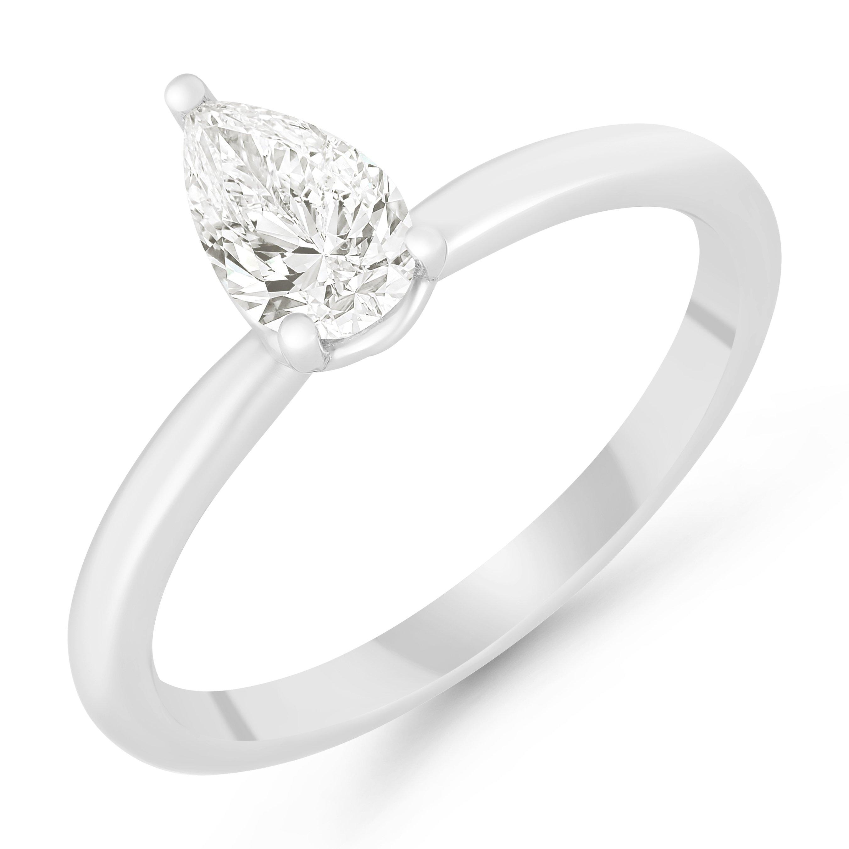 Beaverbrooks True Platinum Diamond Pear Shaped Solitaire Engagement Ring