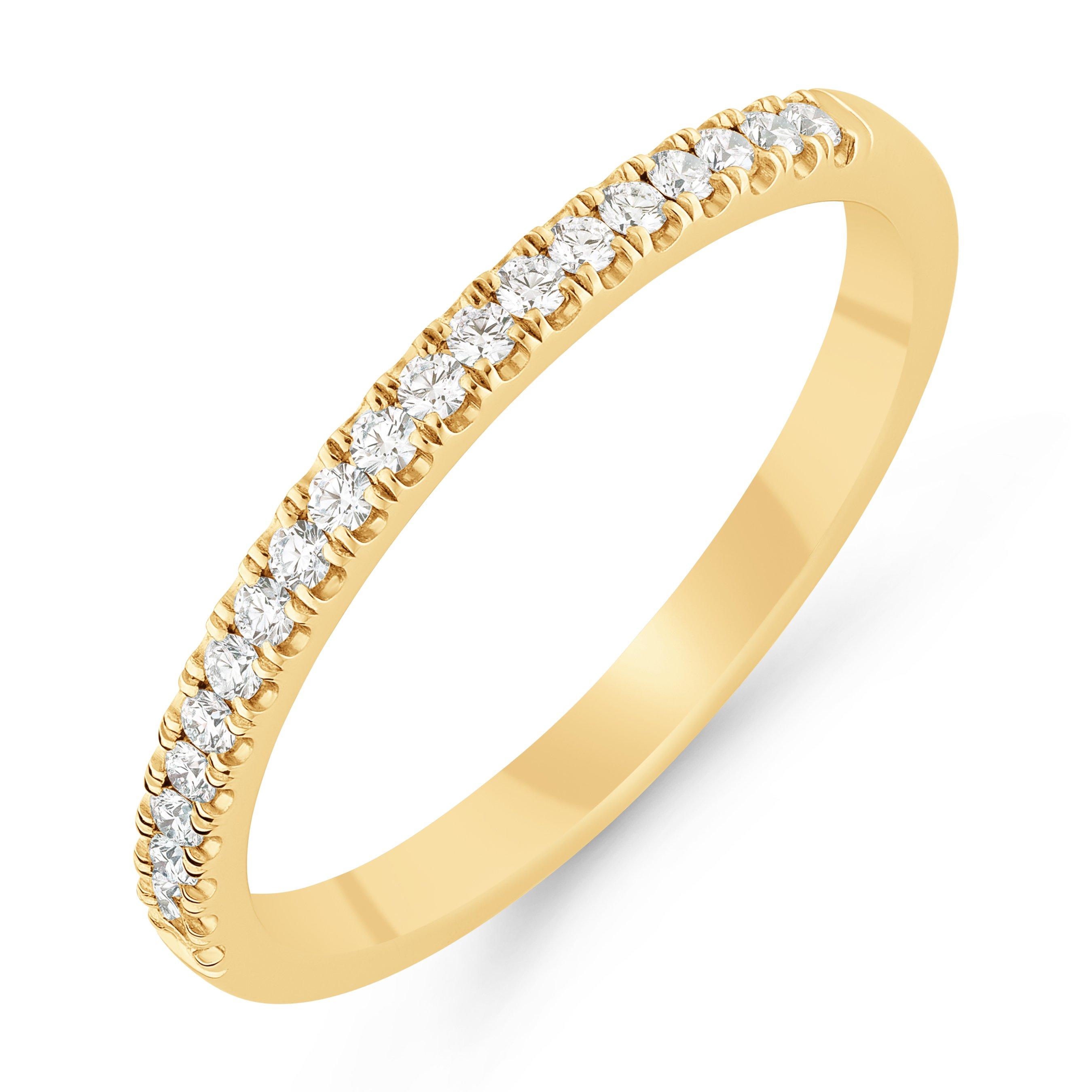 Beaverbrooks True 18ct Yellow Gold Diamond 2mm Half Eternity Ring