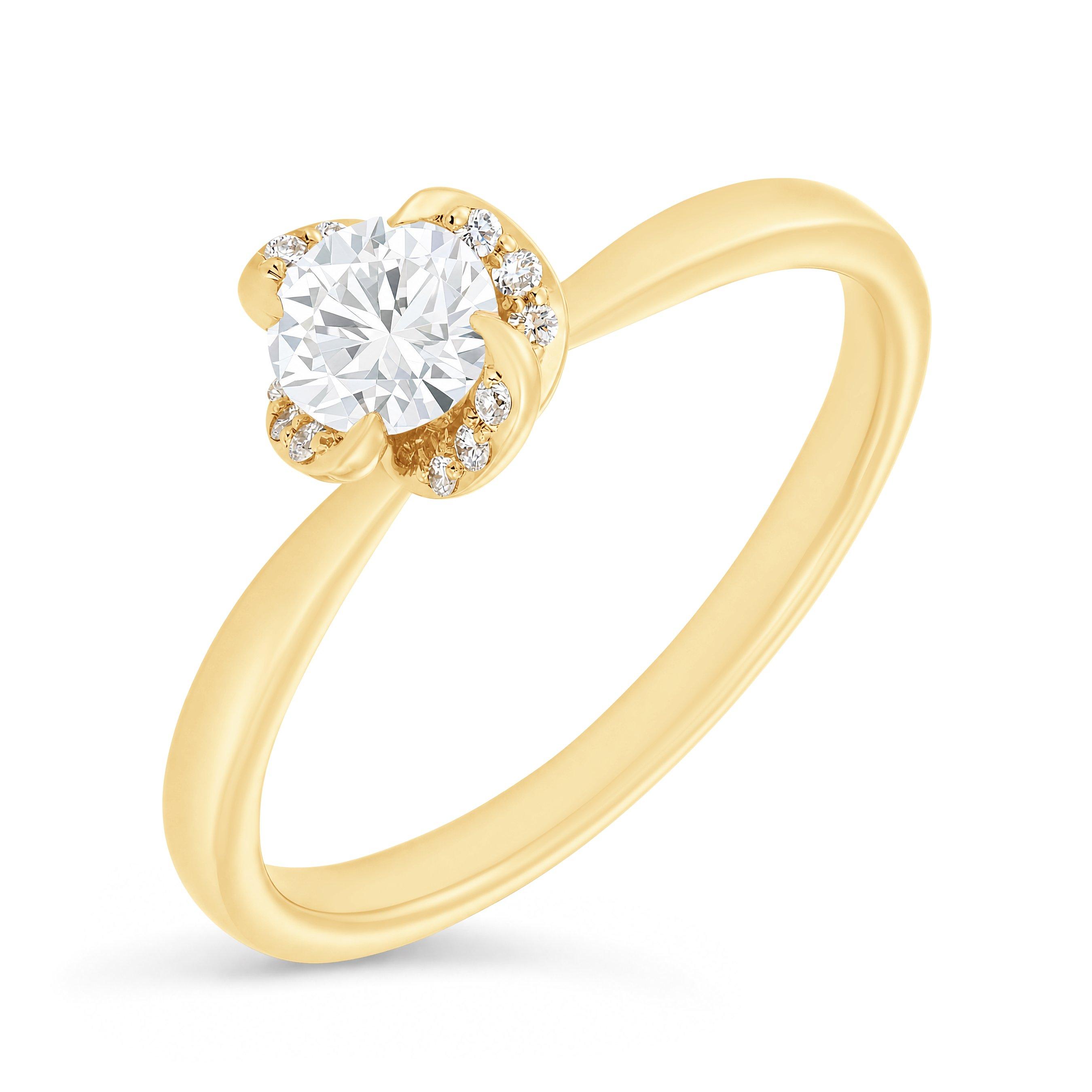 Maple Leaf Diamonds Wind’s Embrace 18ct Yellow Gold Diamond Solitaire Engagement Ring