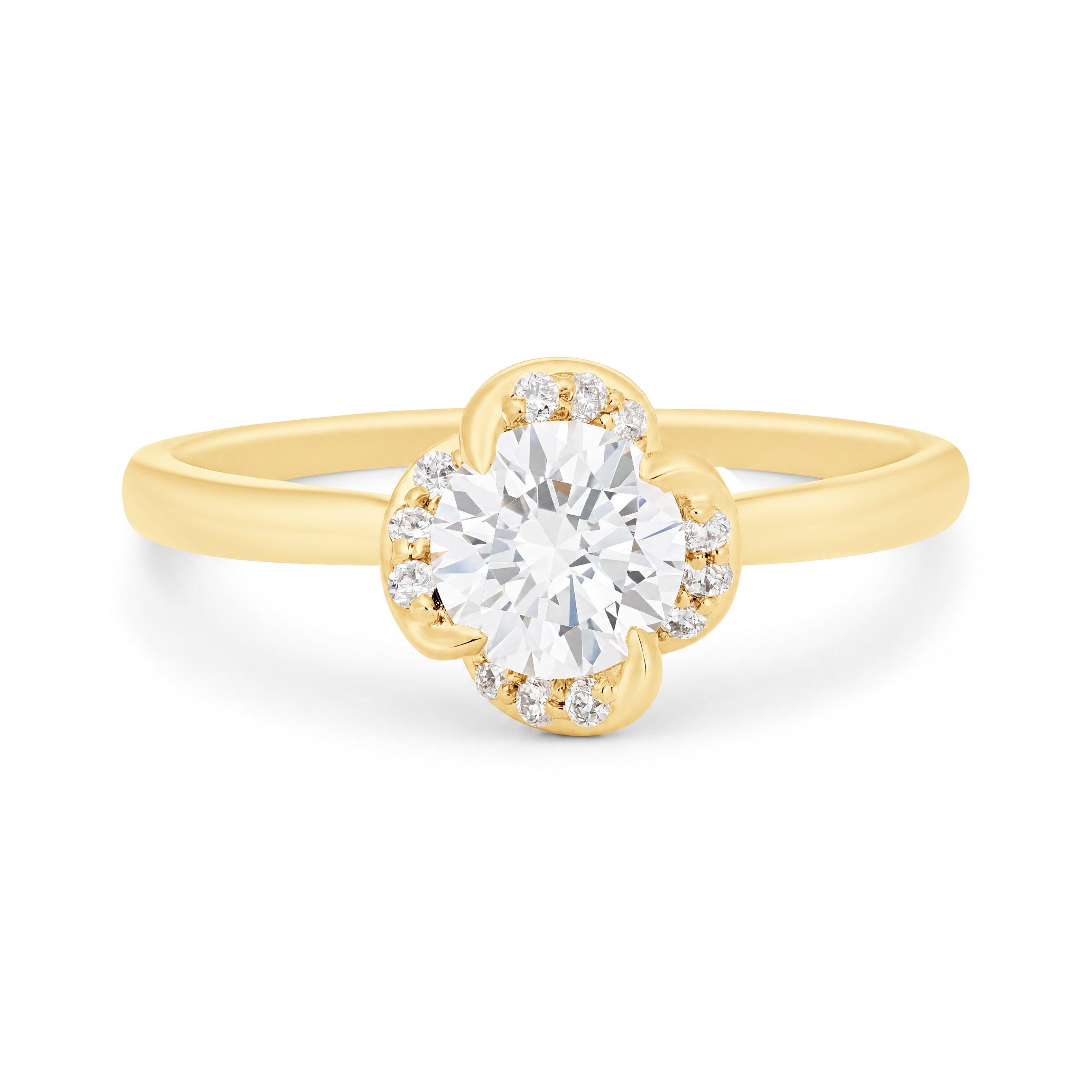 Maple Leaf Diamonds Wind’s Embrace 18ct Yellow Gold Diamond Solitaire Engagement Ring