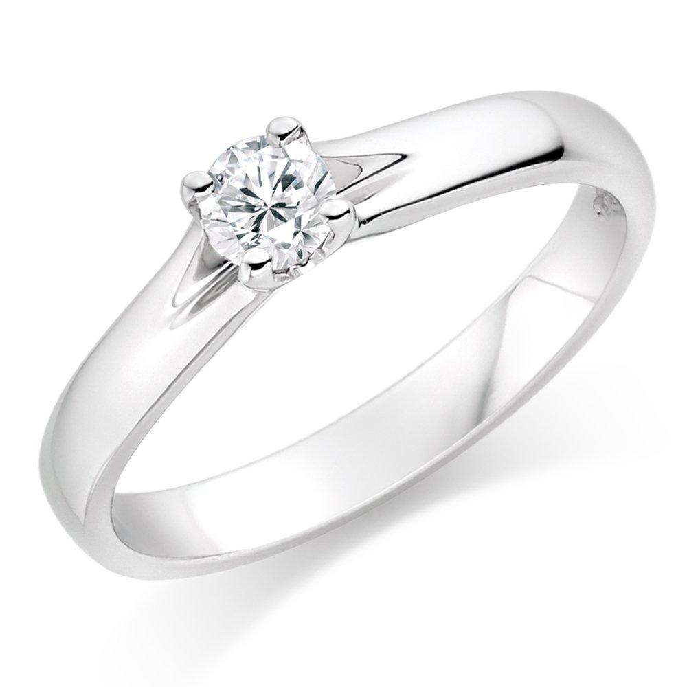 9ct White Gold Diamond Solitaire Ring | 0000018 | Beaverbrooks the ...