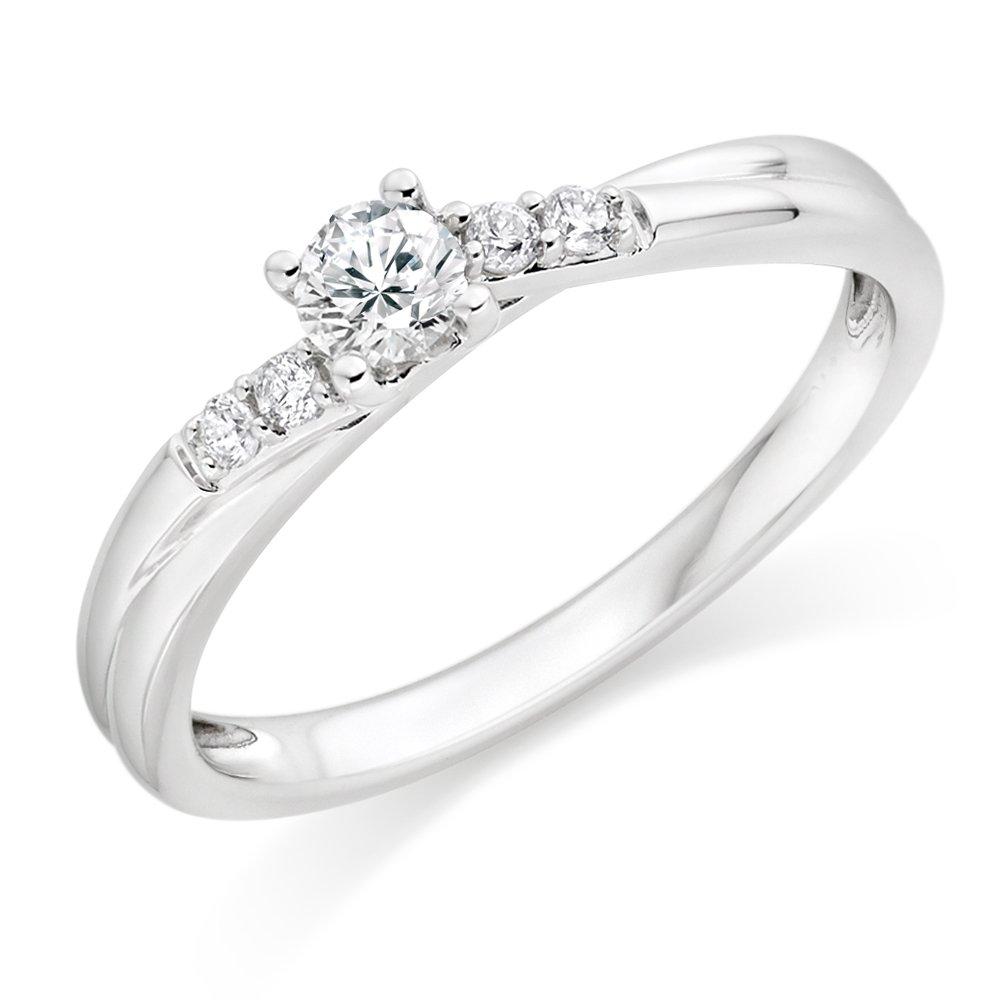 9ct White Gold Diamond Solitaire Ring | 0000023 | Beaverbrooks the ...