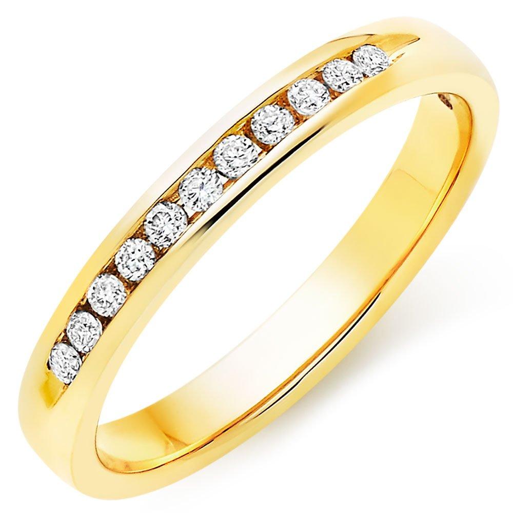 9ct Yellow Gold Half Eternity Diamond Ring