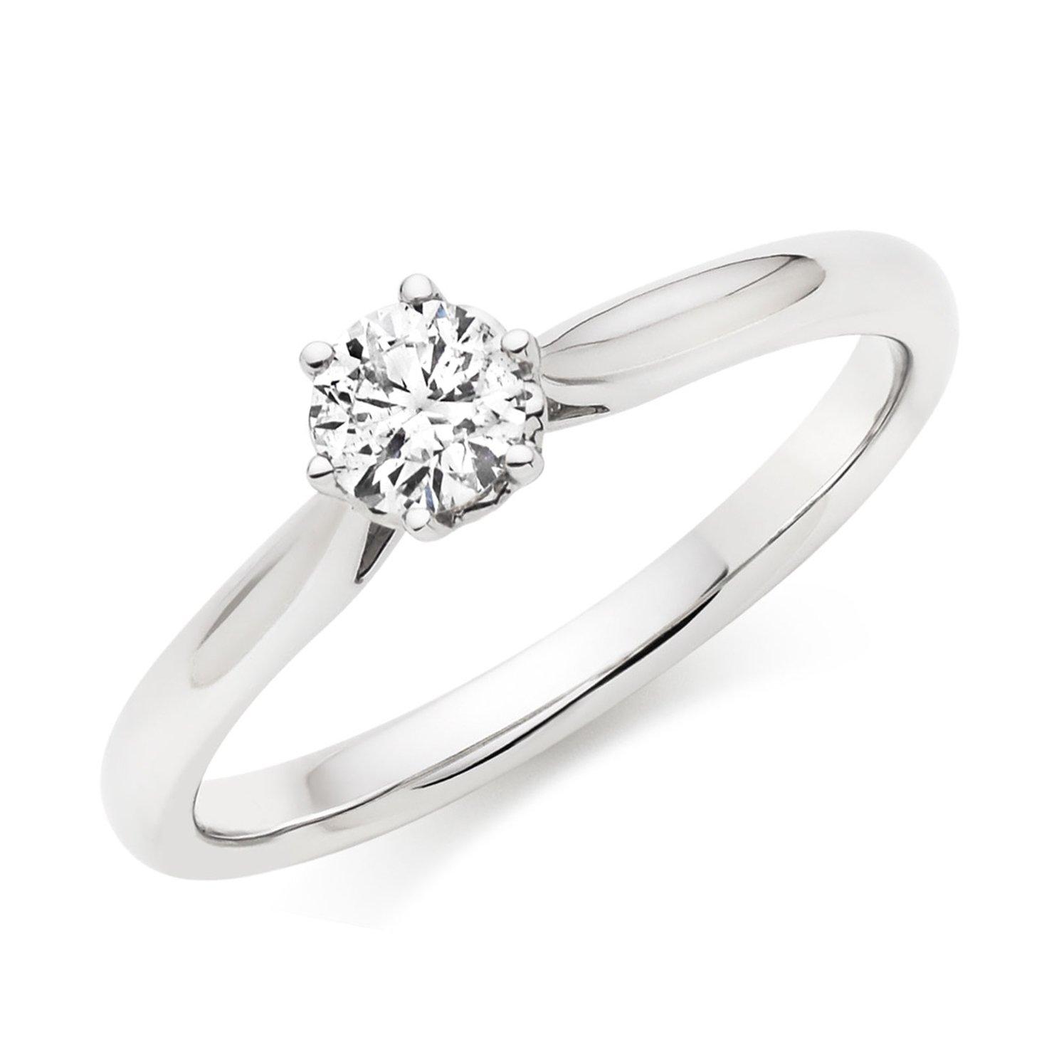 9ct White Gold Diamond Solitaire Ring