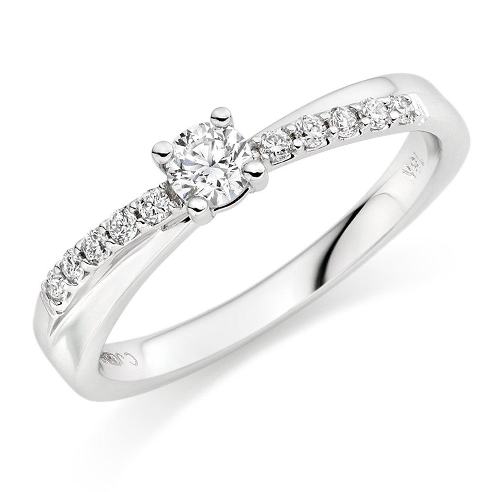 18ct White Gold Diamond Ring | 0000135 | Beaverbrooks the Jewellers