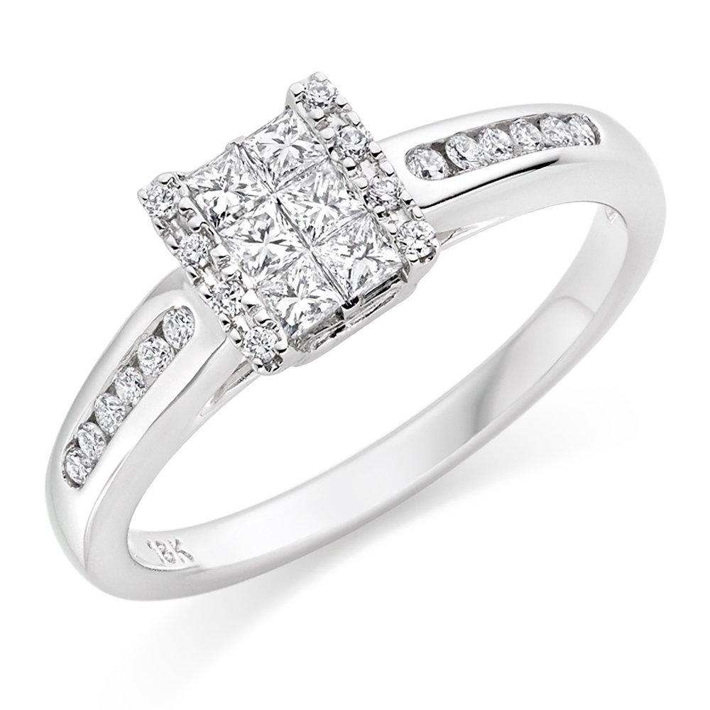 18ct White Gold Diamond Cluster Ring | 0000208 | Beaverbrooks the Jewellers