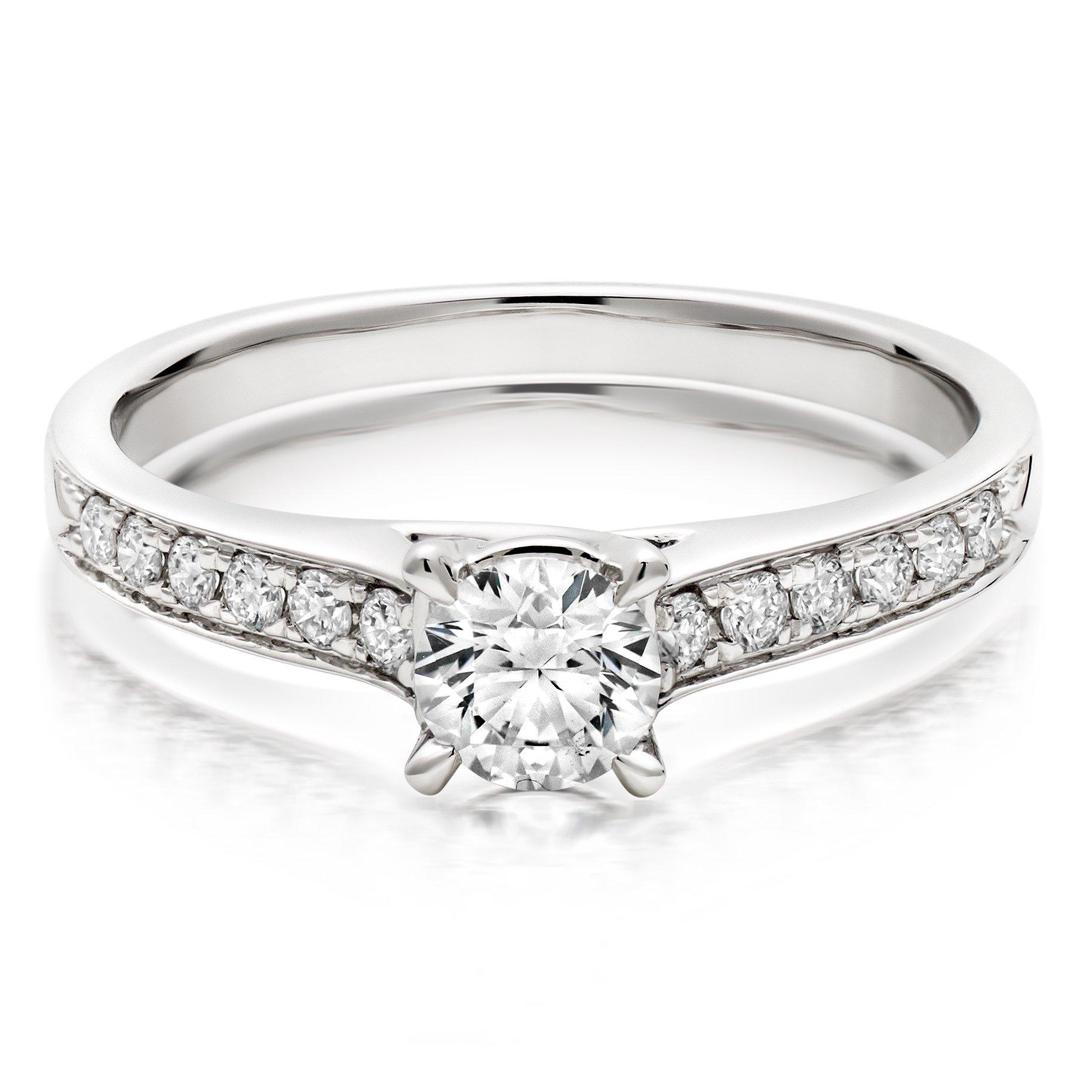 18ct White Gold Diamond Solitaire Ring | 0000221 | Beaverbrooks the ...