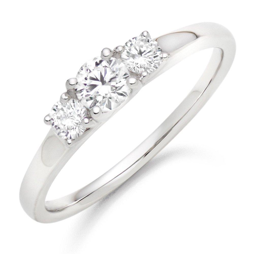 White gold clearance three stone ring