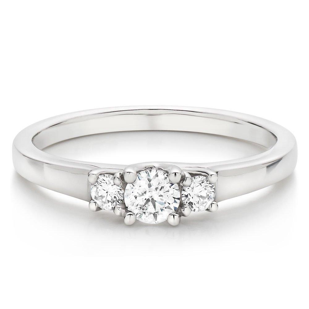 18ct White Gold Diamond Three Stone Ring | 0005525 | Beaverbrooks the ...