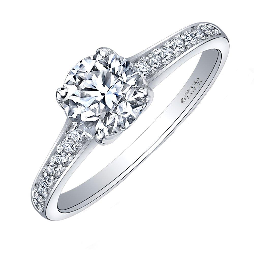 Maple Leaf Diamonds Women's Eternal Flame 18ct White Gold Diamond Solitaire Engagement Ring, Size: Q