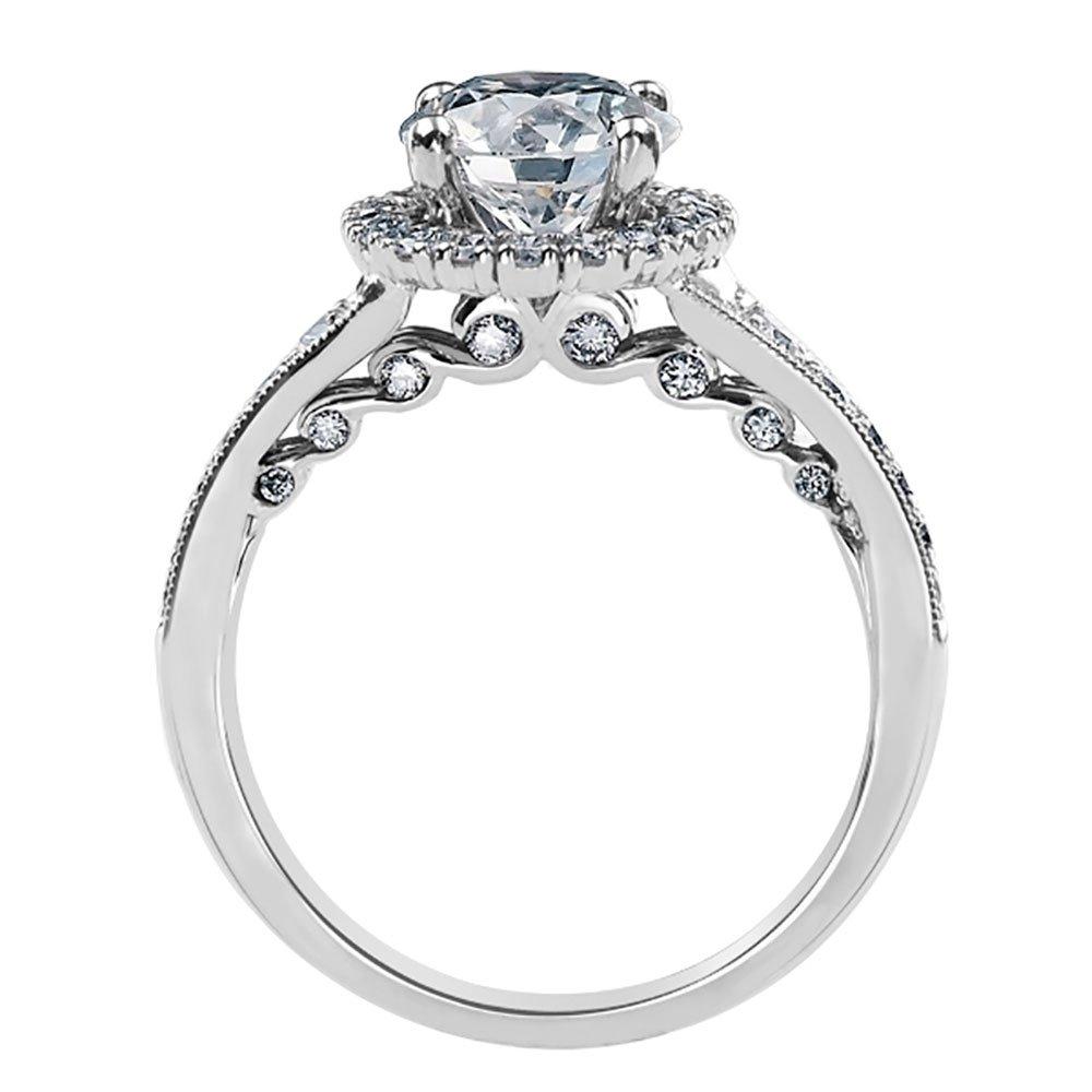 Maple Leaf Diamonds Tides of Love 18ct White Gold Diamond Halo Ring ...