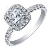 Maple Leaf Diamonds 18ct White Gold Diamond Halo Engagement Ring