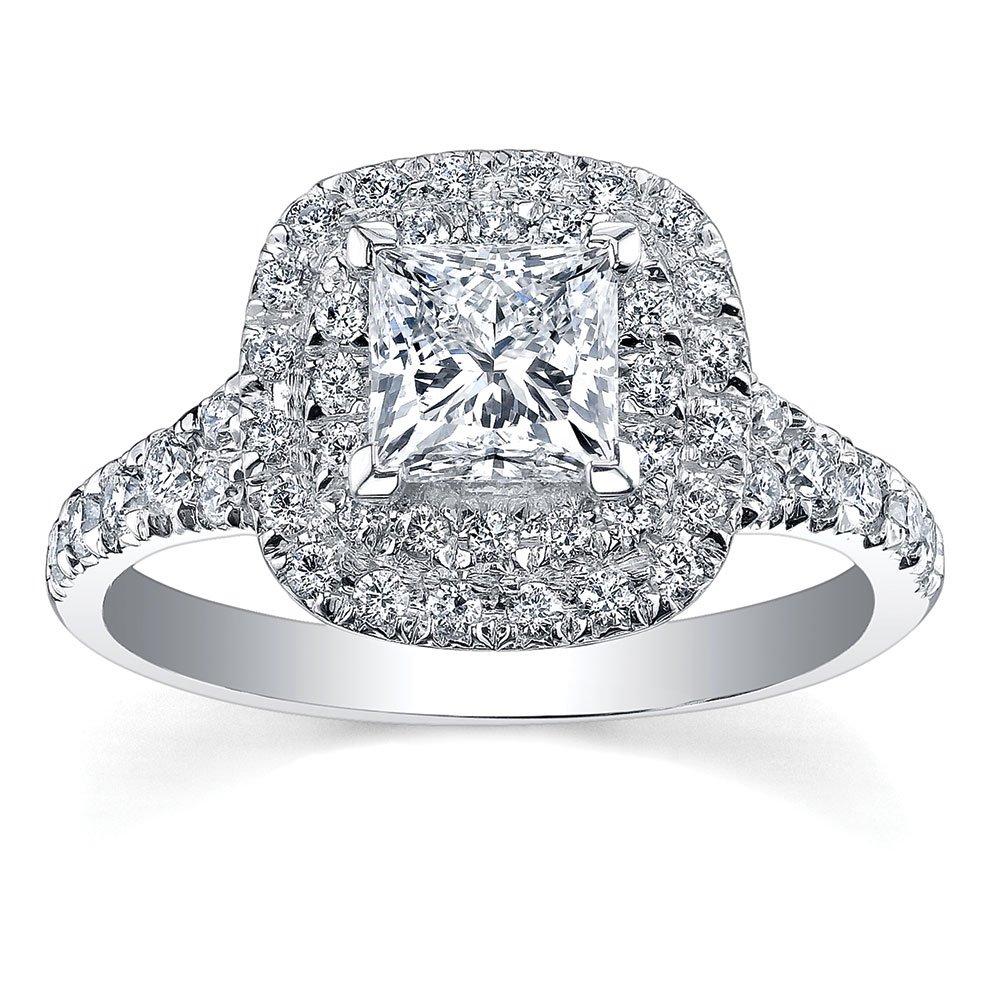 Maple Leaf Diamonds 18ct White Gold Diamond Halo Engagement Ring ...