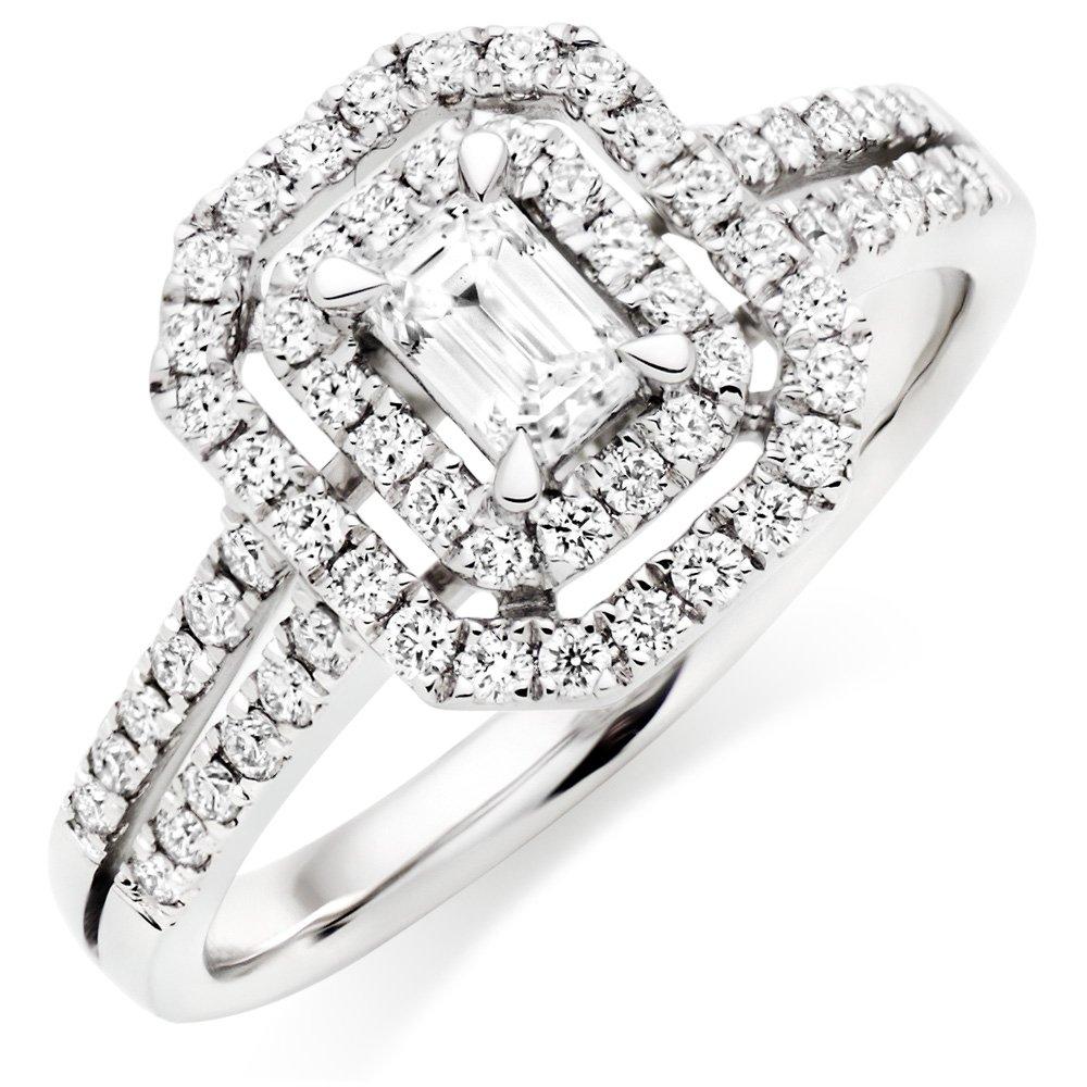 18ct White Gold Diamond Halo Ring | 0009872 | Beaverbrooks the Jewellers