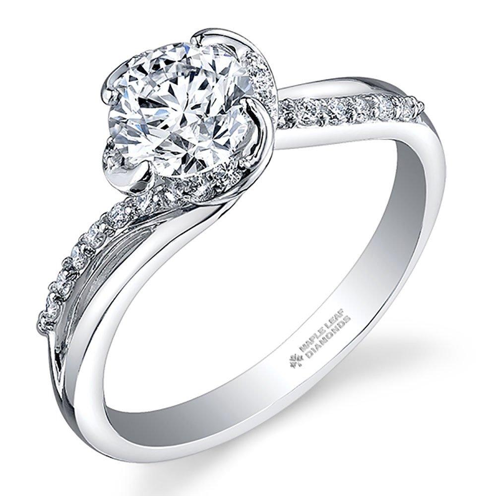 Maple Leaf Diamonds Wind's Embrace 18ct White Gold Diamond Solitaire ...