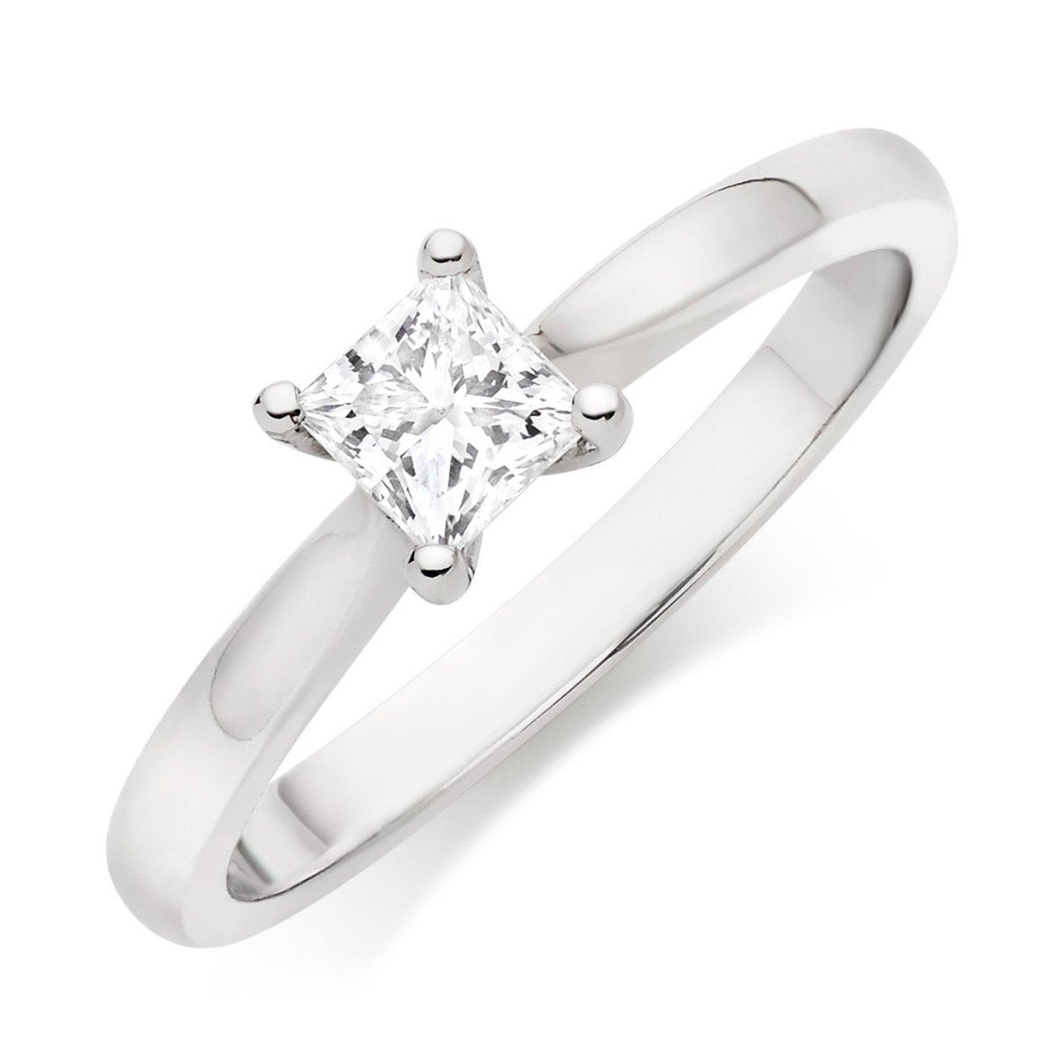 Platinum Diamond Princess Cut Solitaire Engagement Ring