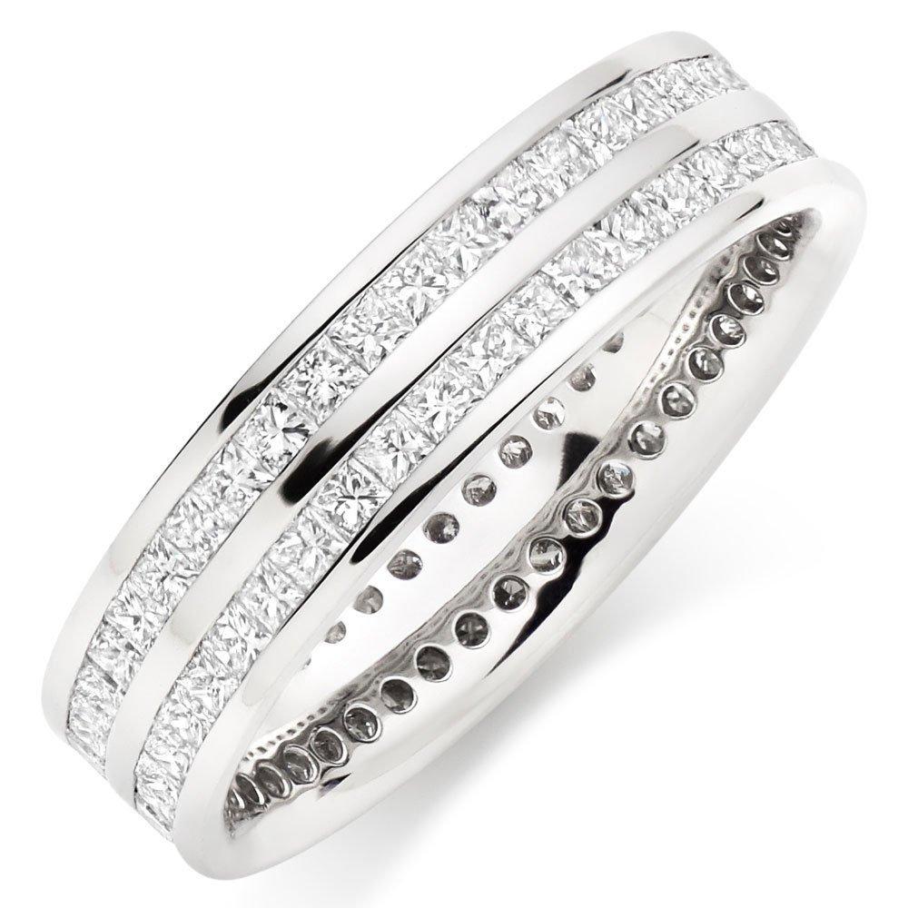 Double row princess hot sale cut diamond band