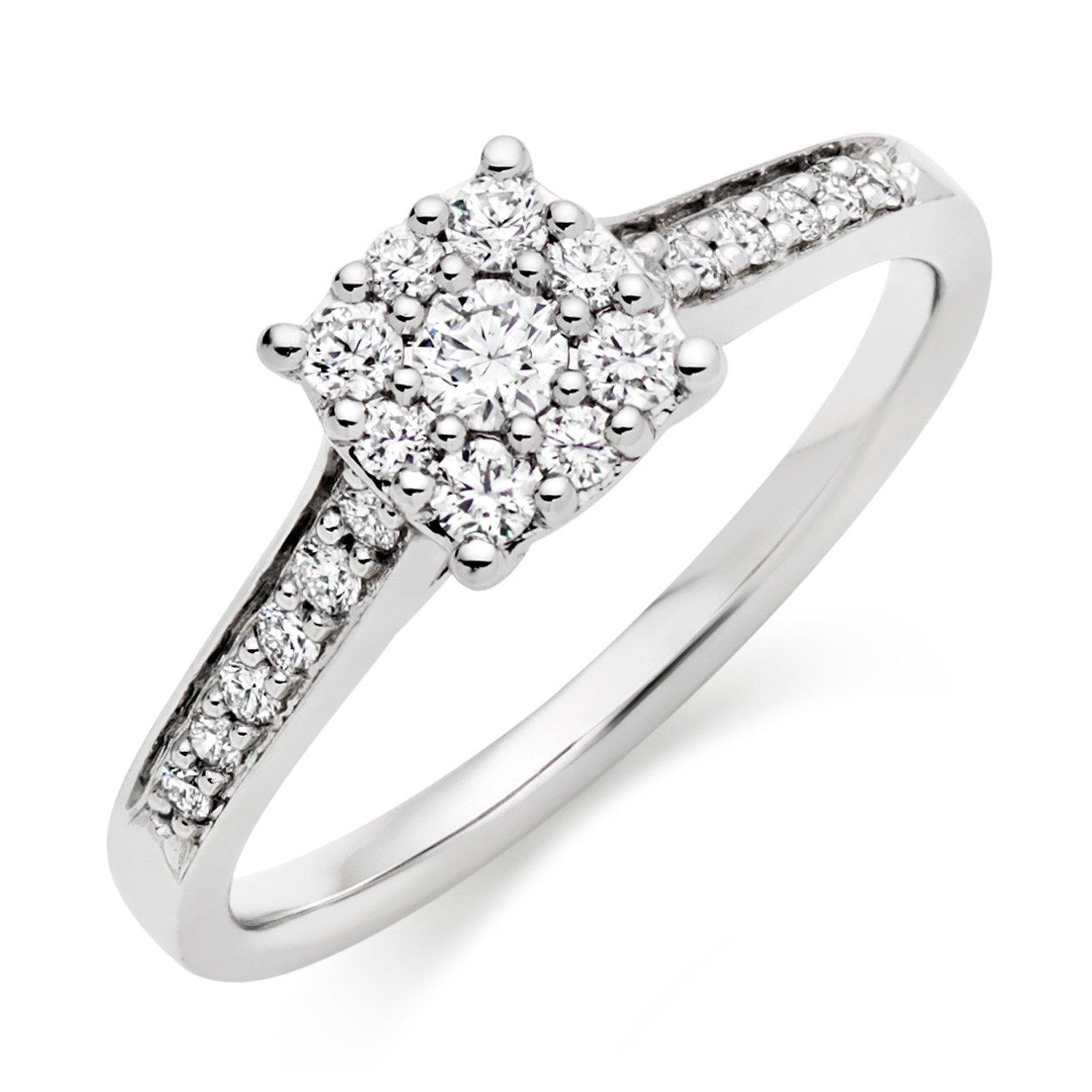 Platinum Diamond Cluster Ring