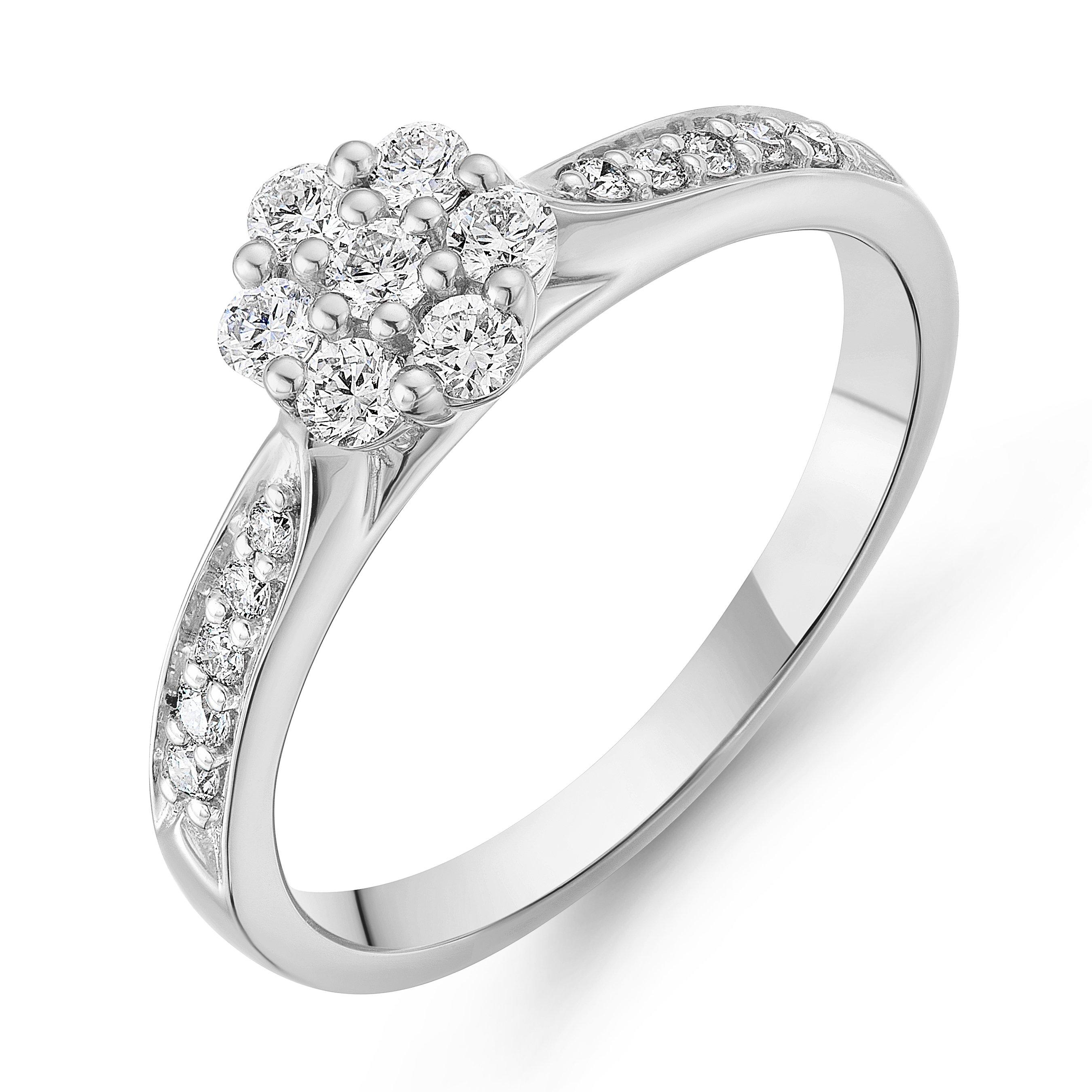 Platinum Diamond Cluster Ring