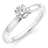Hearts On Fire Simply Bridal Leaf Platinum Diamond Solitaire Engagement Ring