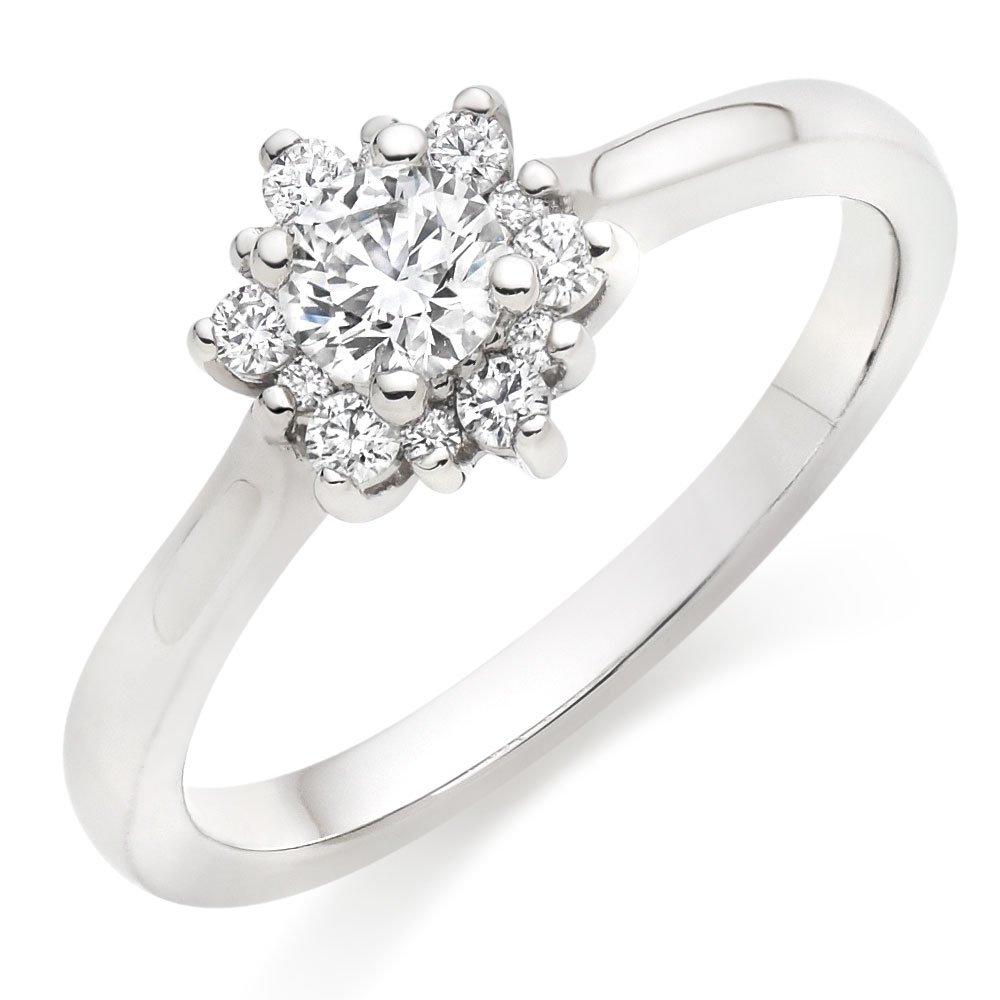 Hearts On Fire Delight Platinum Diamond Halo Ring