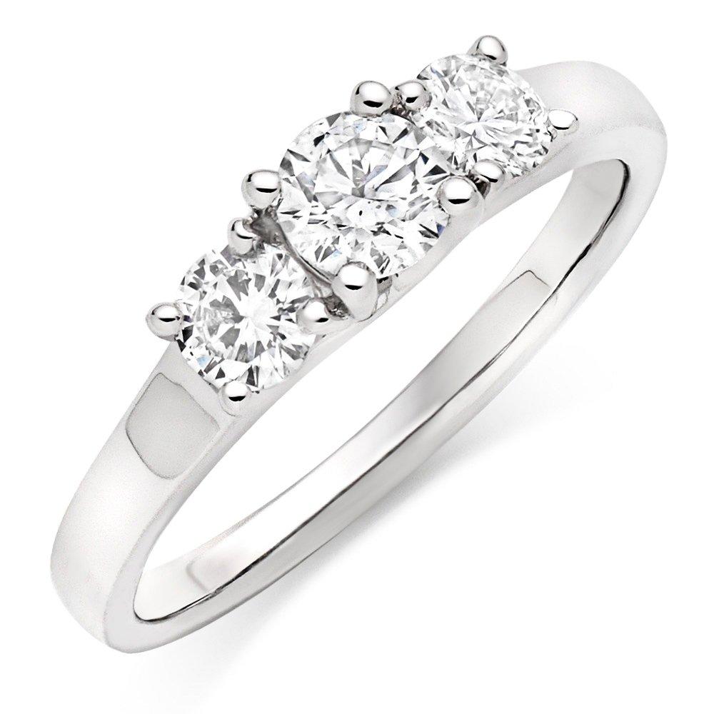 Platinum Diamond Three Stone Engagement Ring