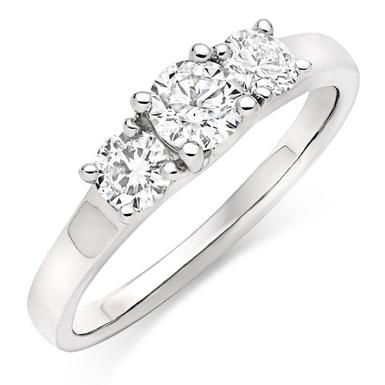 Platinum Diamond Three Stone Ring | 0009204 | Beaverbrooks the Jewellers