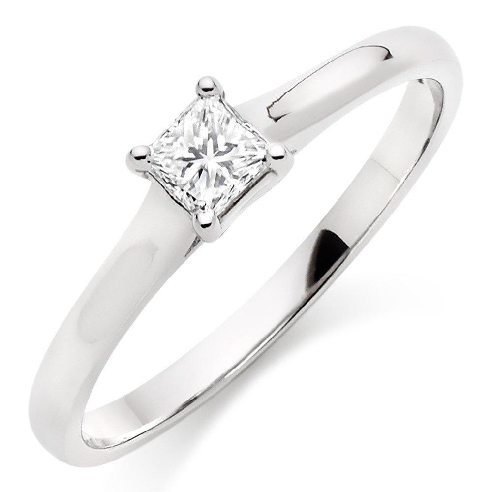 Platinum Diamond Princess Cut Solitaire Ring | 0010349 | Beaverbrooks ...